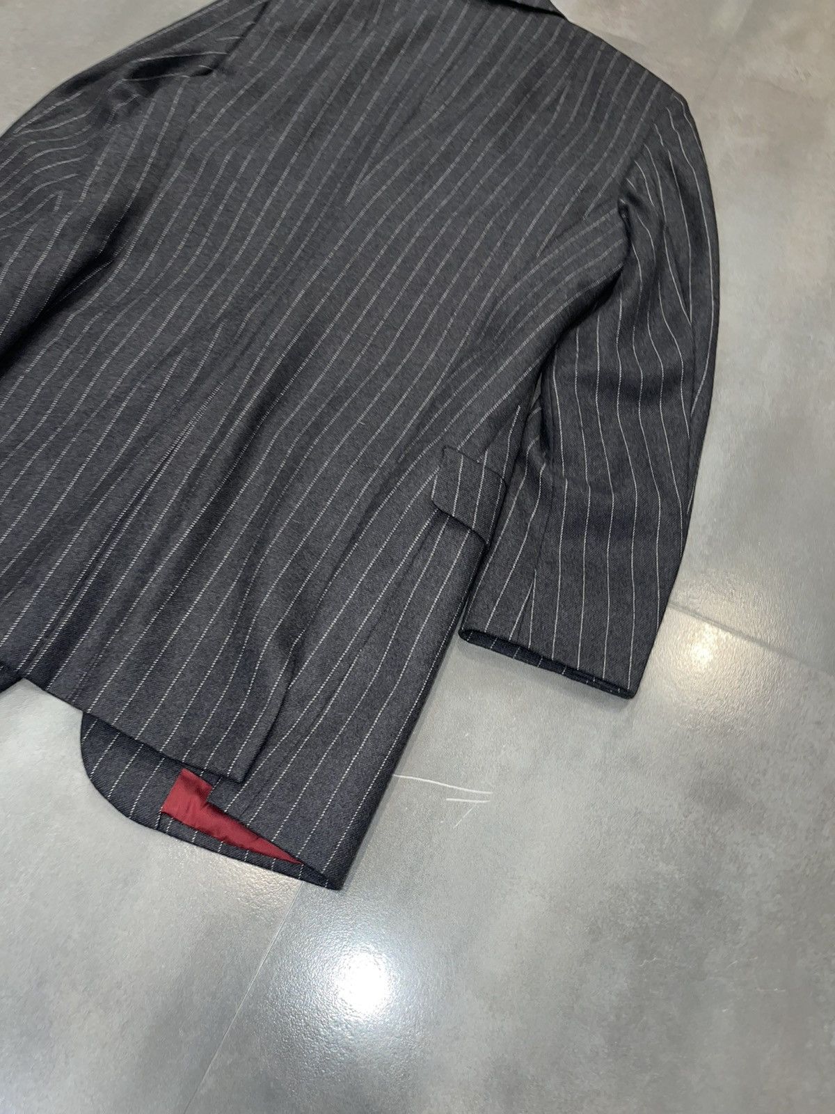 Dolce & Gabbana Dolce & Gabbana Gray Striped Wool Blazer Size L / US 10 / IT 46 - 11 Thumbnail