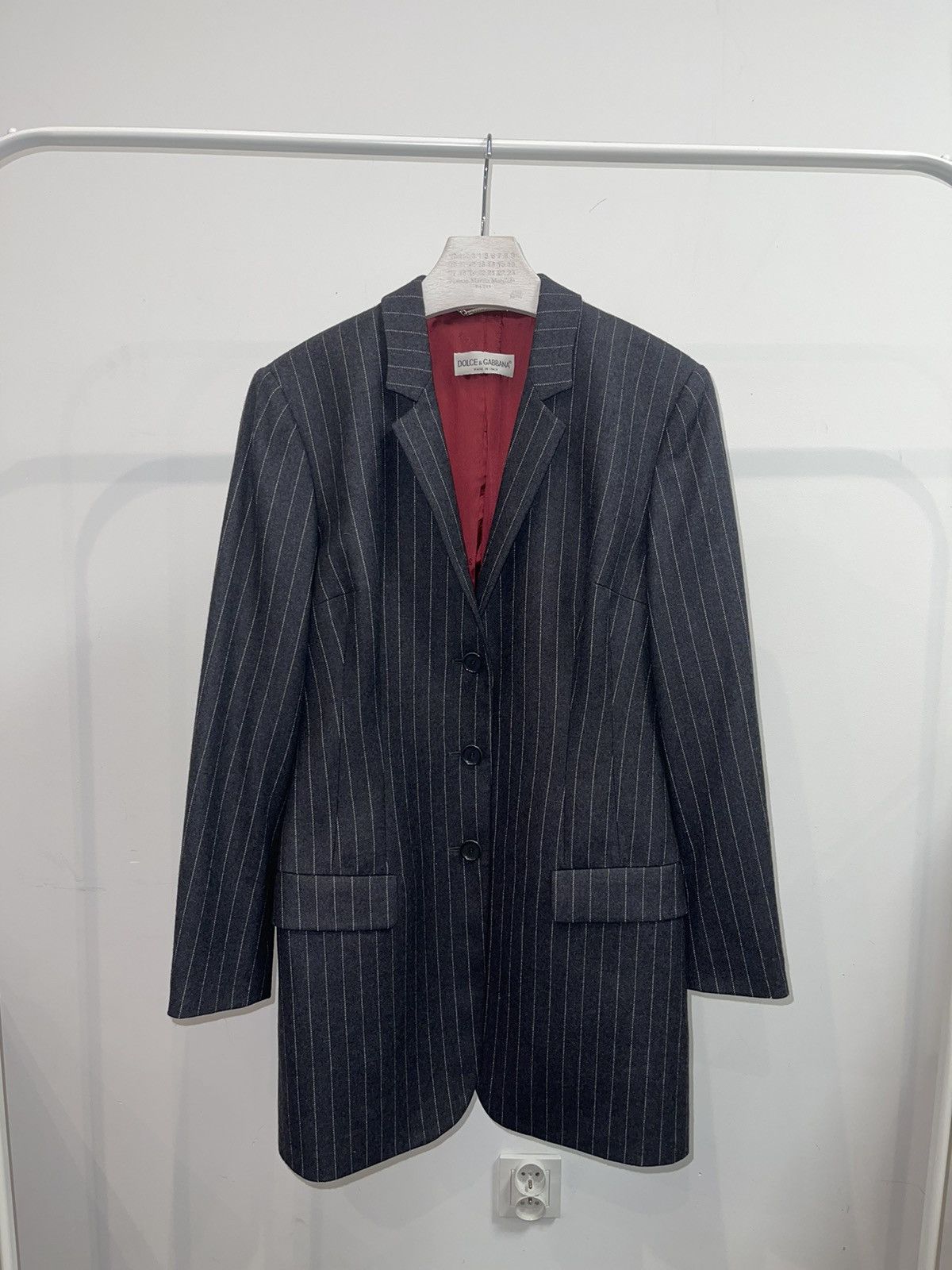 Dolce & Gabbana Dolce & Gabbana Gray Striped Wool Blazer Size L / US 10 / IT 46 - 2 Thumbnail
