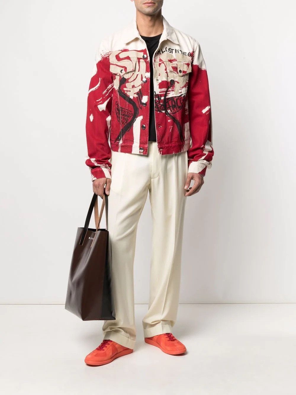 Marni Marni juju red painted denim jacket 48 new Size US M / EU 48-50 / 2 - 11 Thumbnail