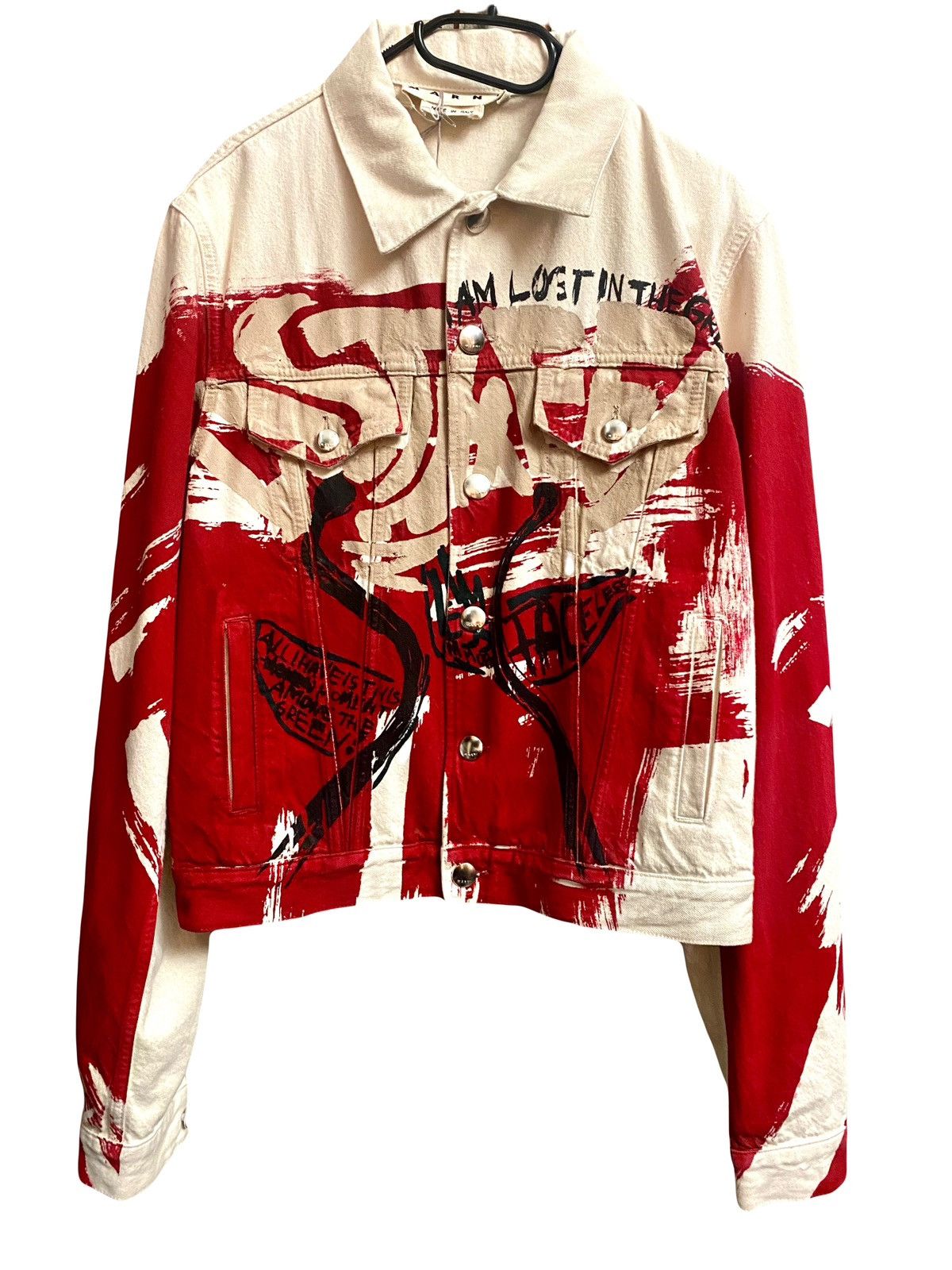 Marni Marni juju red painted denim jacket 48 new Size US M / EU 48-50 / 2 - 6 Thumbnail