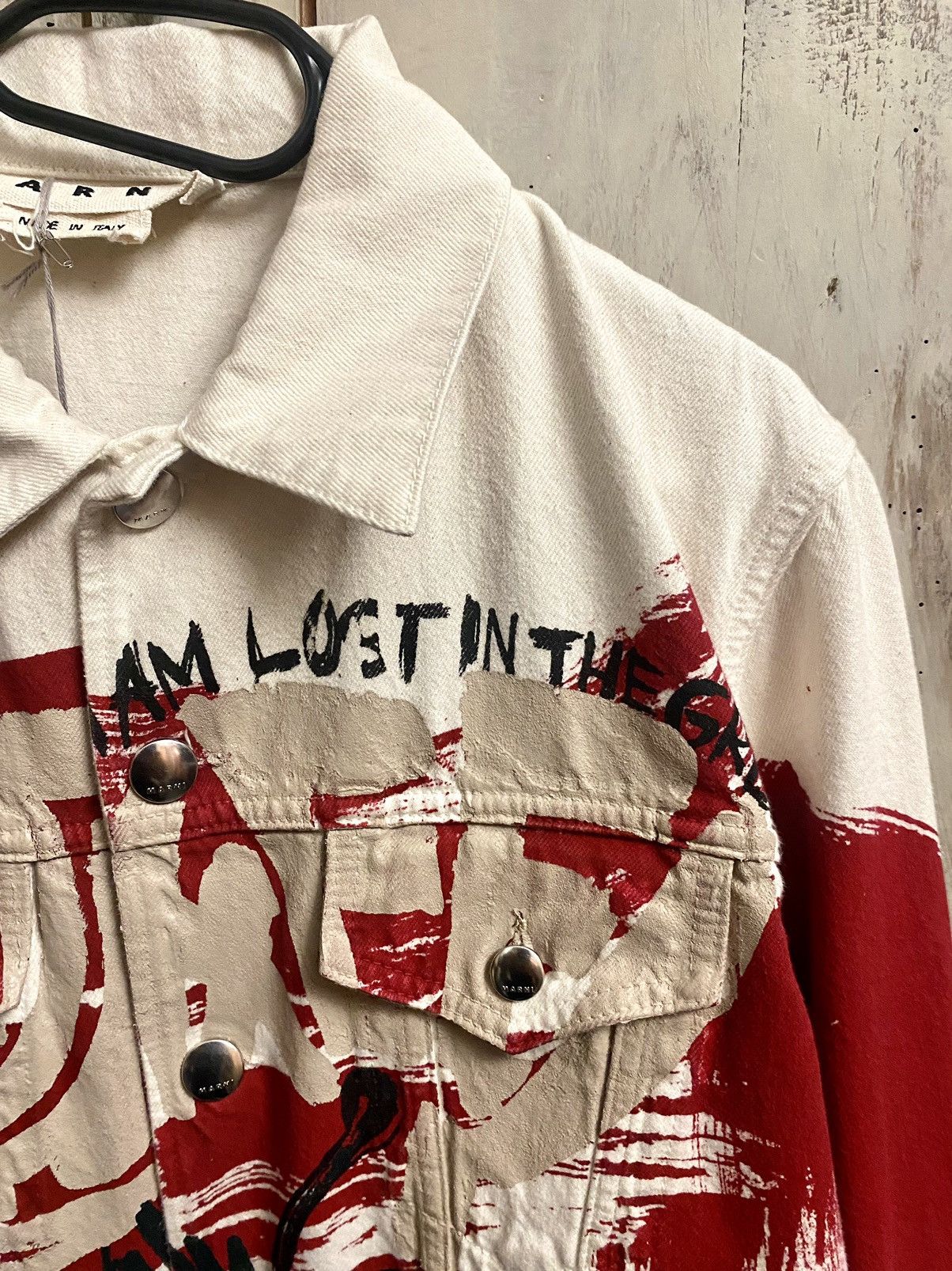 Marni Marni juju red painted denim jacket 48 new Size US M / EU 48-50 / 2 - 8 Thumbnail