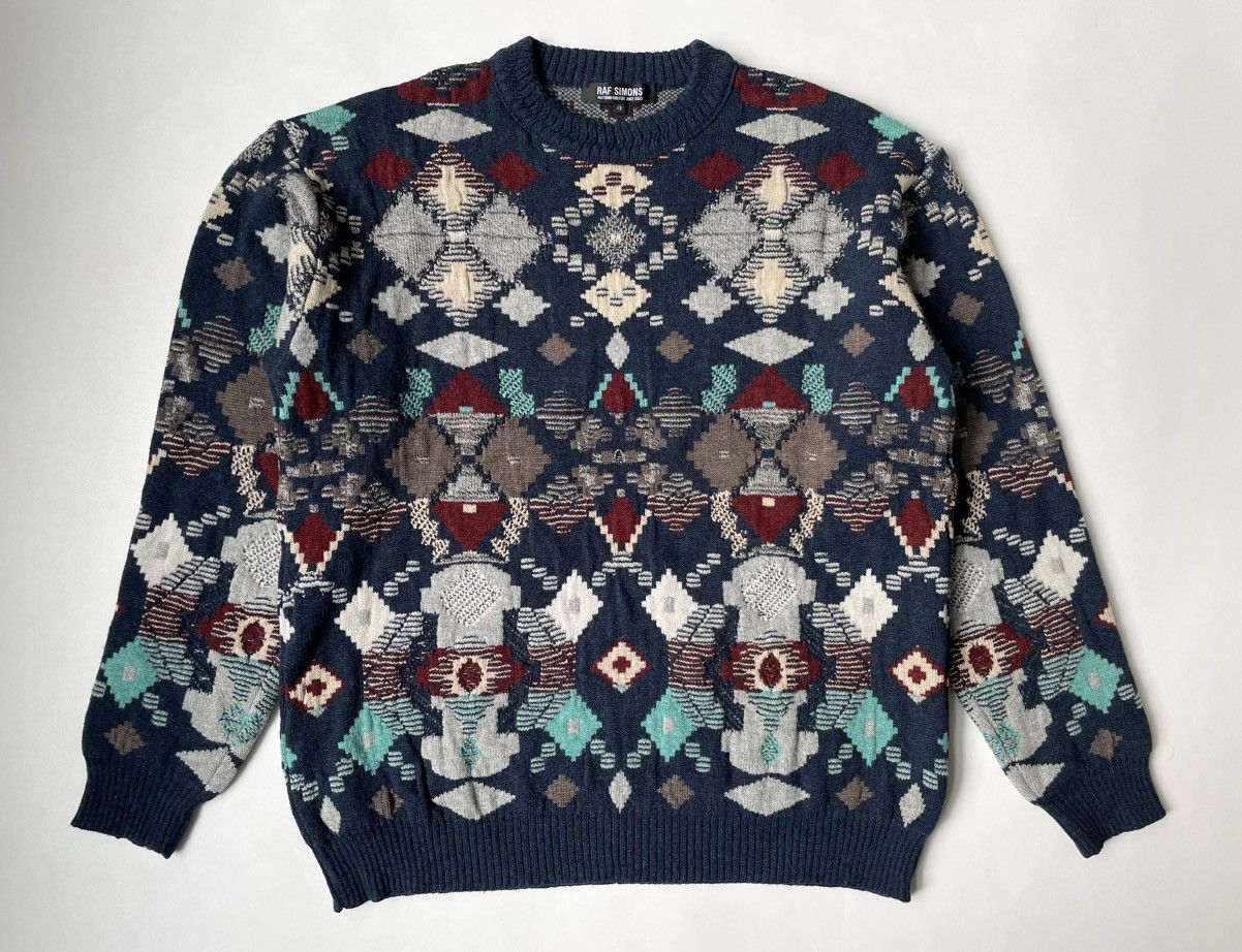 Raf Simons A/W 02 ‘Virginia Creeper’ Oversized Fair Isle Sweater Size US M / EU 48-50 / 2 - 17 Thumbnail