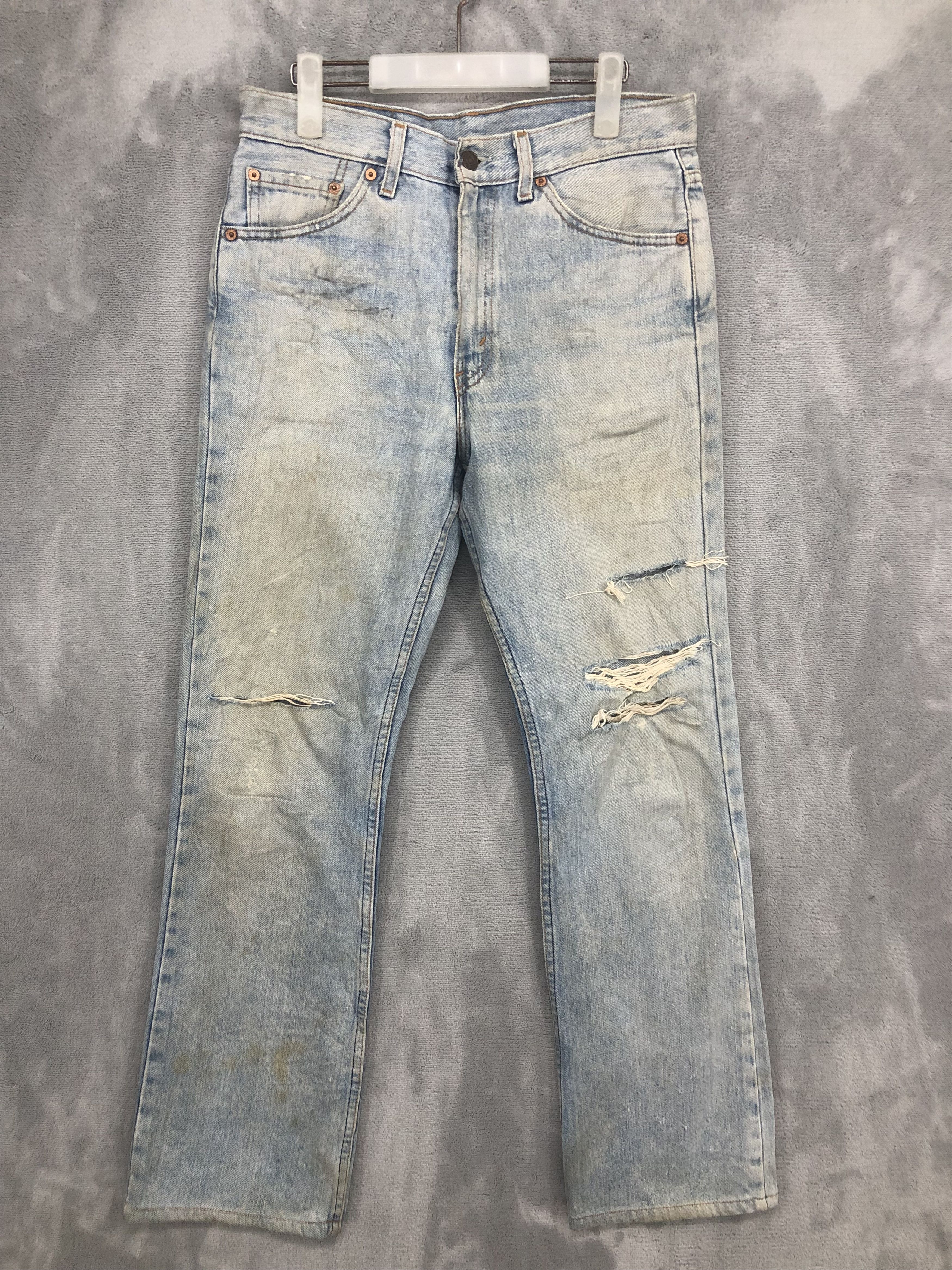 Vintage Levis 517 Flared Jeans Distressed Faded Denim