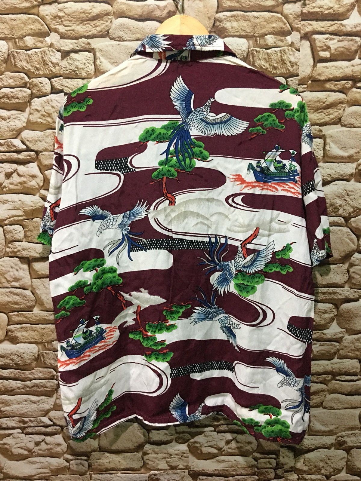 Vintage Vintage phoenix bird japanese rayon tradition button up Size US L / EU 52-54 / 3 - 2 Thumbnail