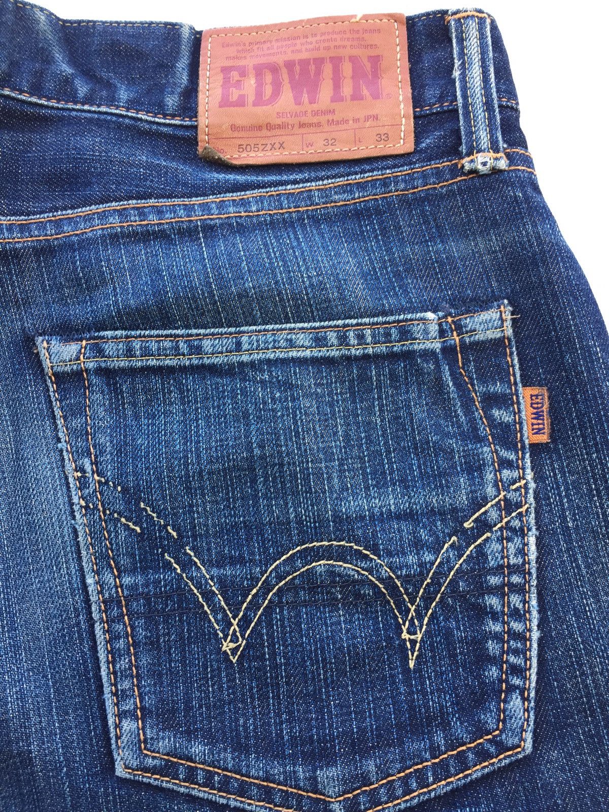 Edwin × Japanese Brand Baggy Jeans Edwin 505ZXX Selvedge Distressed Denim Size US 33 - 6 Thumbnail