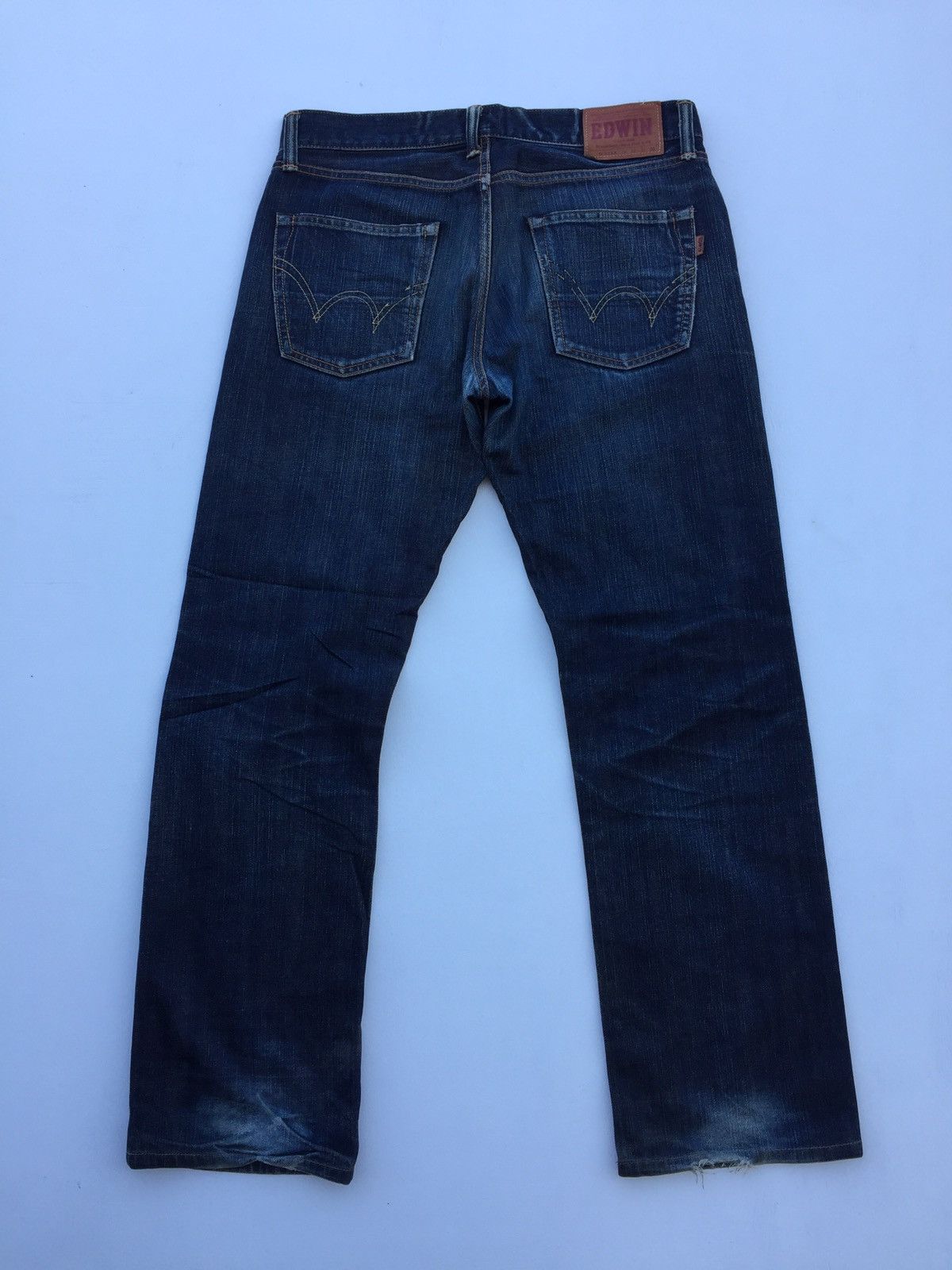 Edwin × Japanese Brand Baggy Jeans Edwin 505ZXX Selvedge Distressed Denim Size US 33 - 5 Thumbnail
