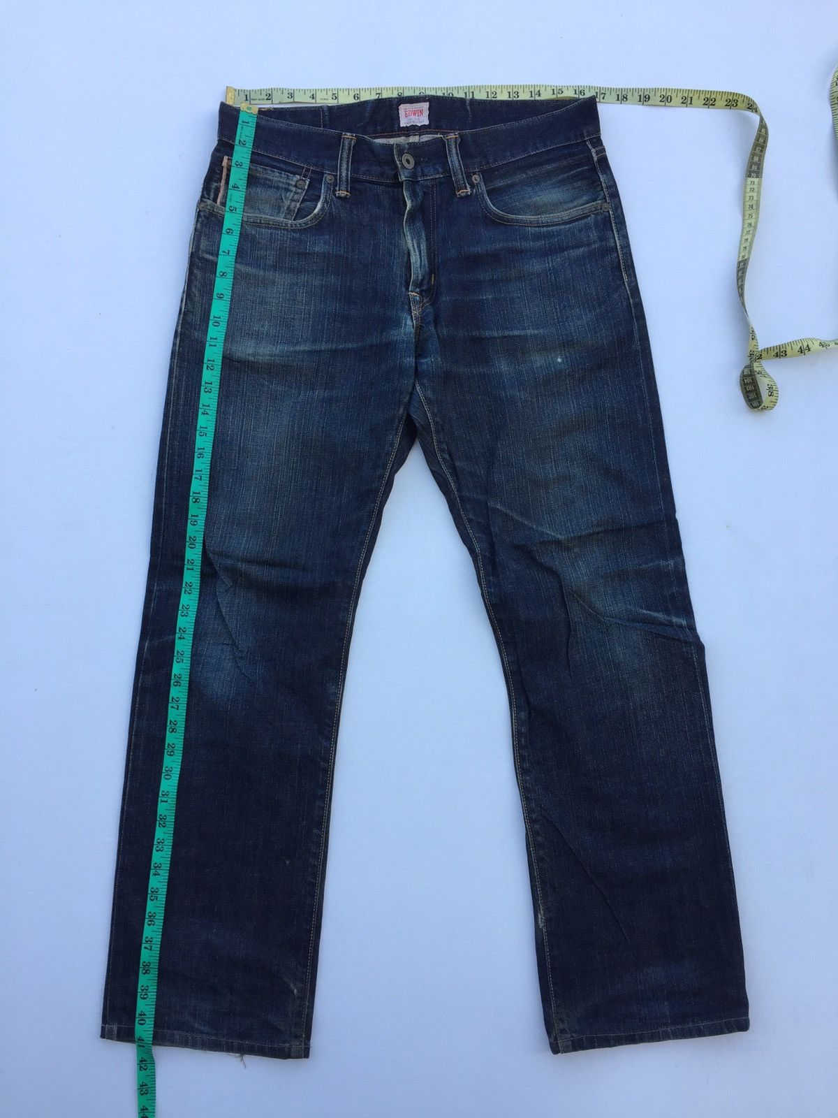 Edwin × Japanese Brand Baggy Jeans Edwin 505ZXX Selvedge Distressed Denim Size US 33 - 1 Thumbnail