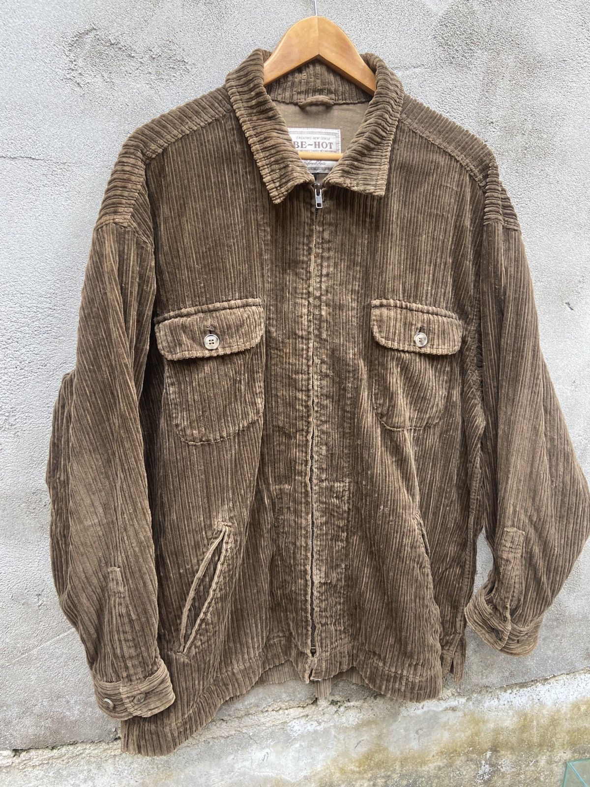 Flannel Vintage Be-Hot Zip Up Corduroy Flannel Jacket Size US L / EU 52-54 / 3 - 3 Thumbnail