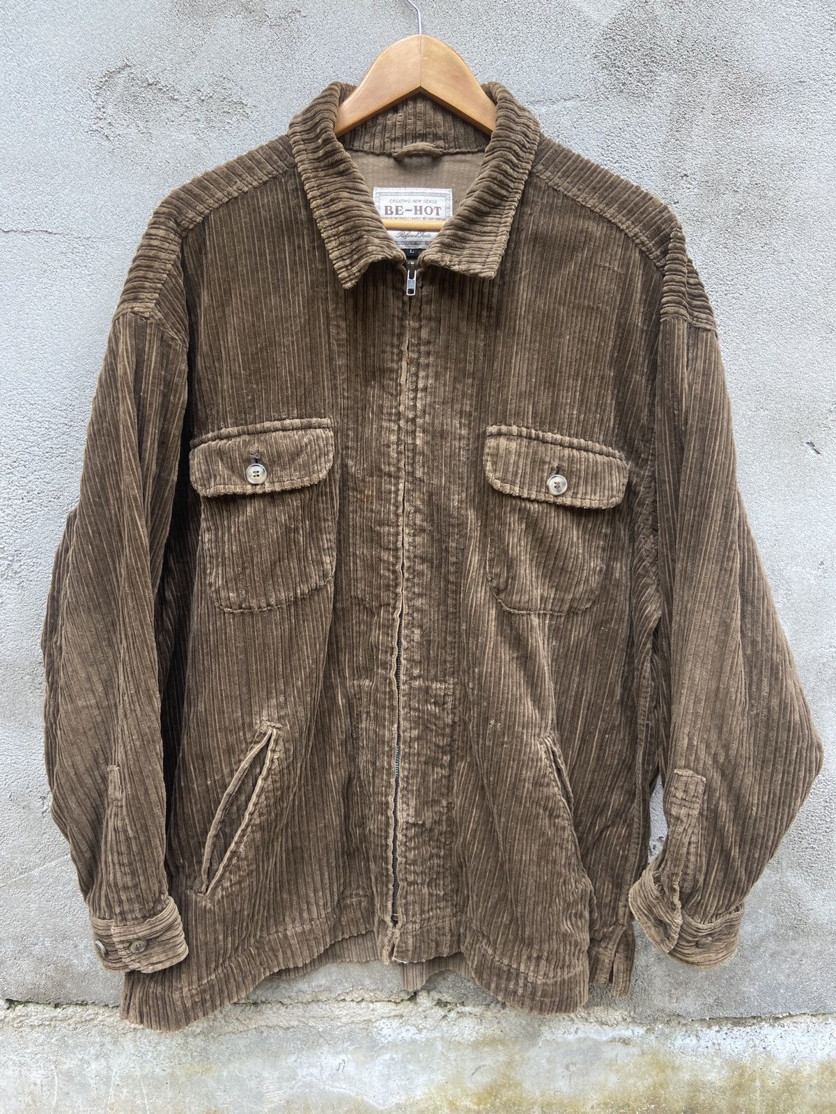 Flannel Vintage Be-Hot Zip Up Corduroy Flannel Jacket Size US L / EU 52-54 / 3 - 1 Thumbnail