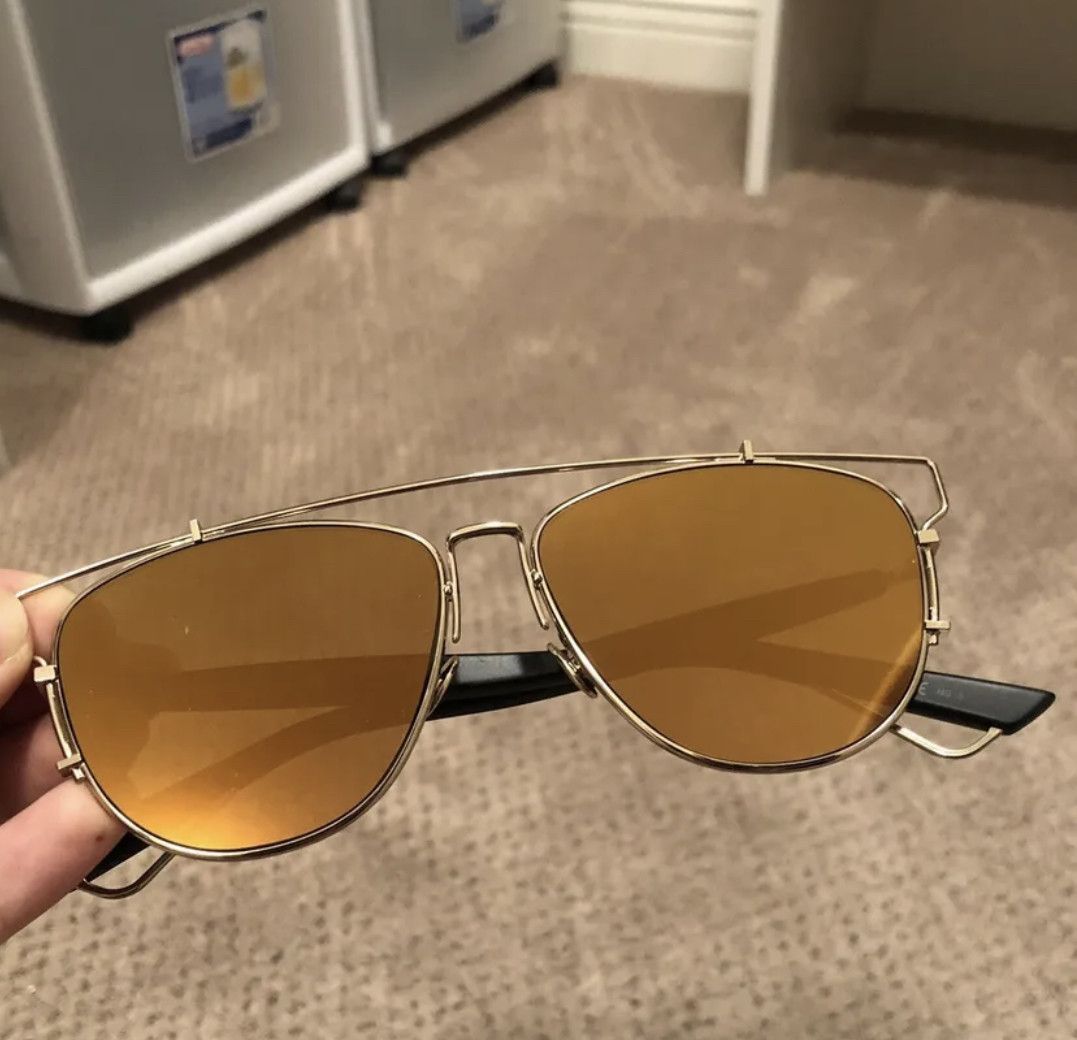Christian Dior Gold Mirror RHL83 Technologic Sunglasses
