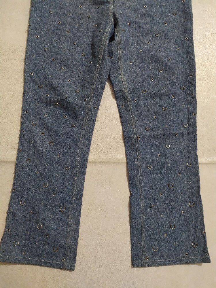 Paco Rabanne Paco rabanne Metal Distressed Punk Piercing Design pants Size 30" / US 8 / IT 44 - 3 Thumbnail