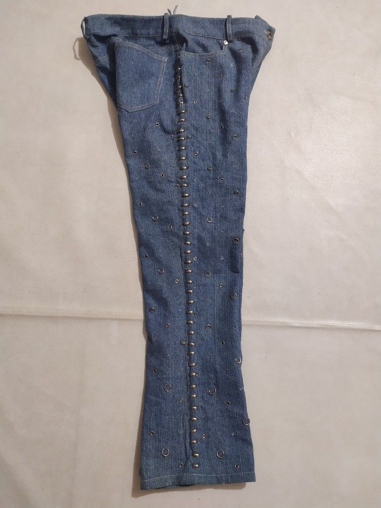 Paco Rabanne Paco rabanne Metal Distressed Punk Piercing Design pants Size 30" / US 8 / IT 44 - 9 Thumbnail
