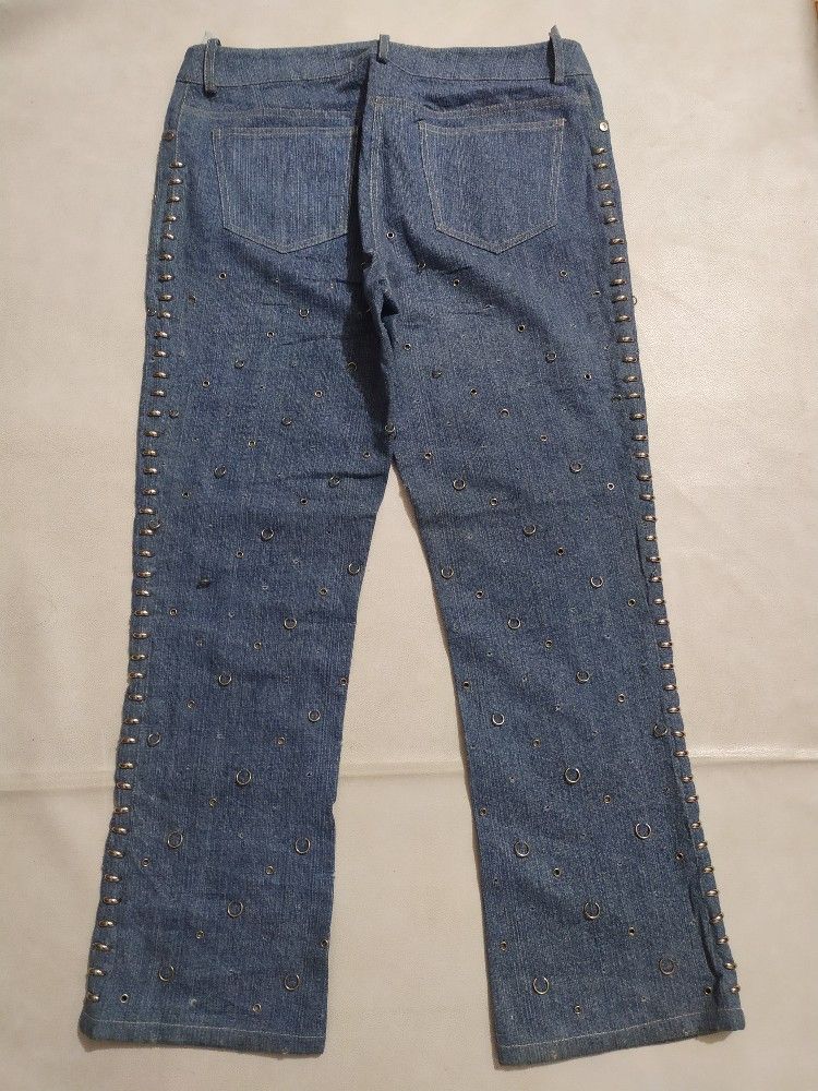 Paco Rabanne Paco rabanne Metal Distressed Punk Piercing Design pants Size 30" / US 8 / IT 44 - 6 Thumbnail
