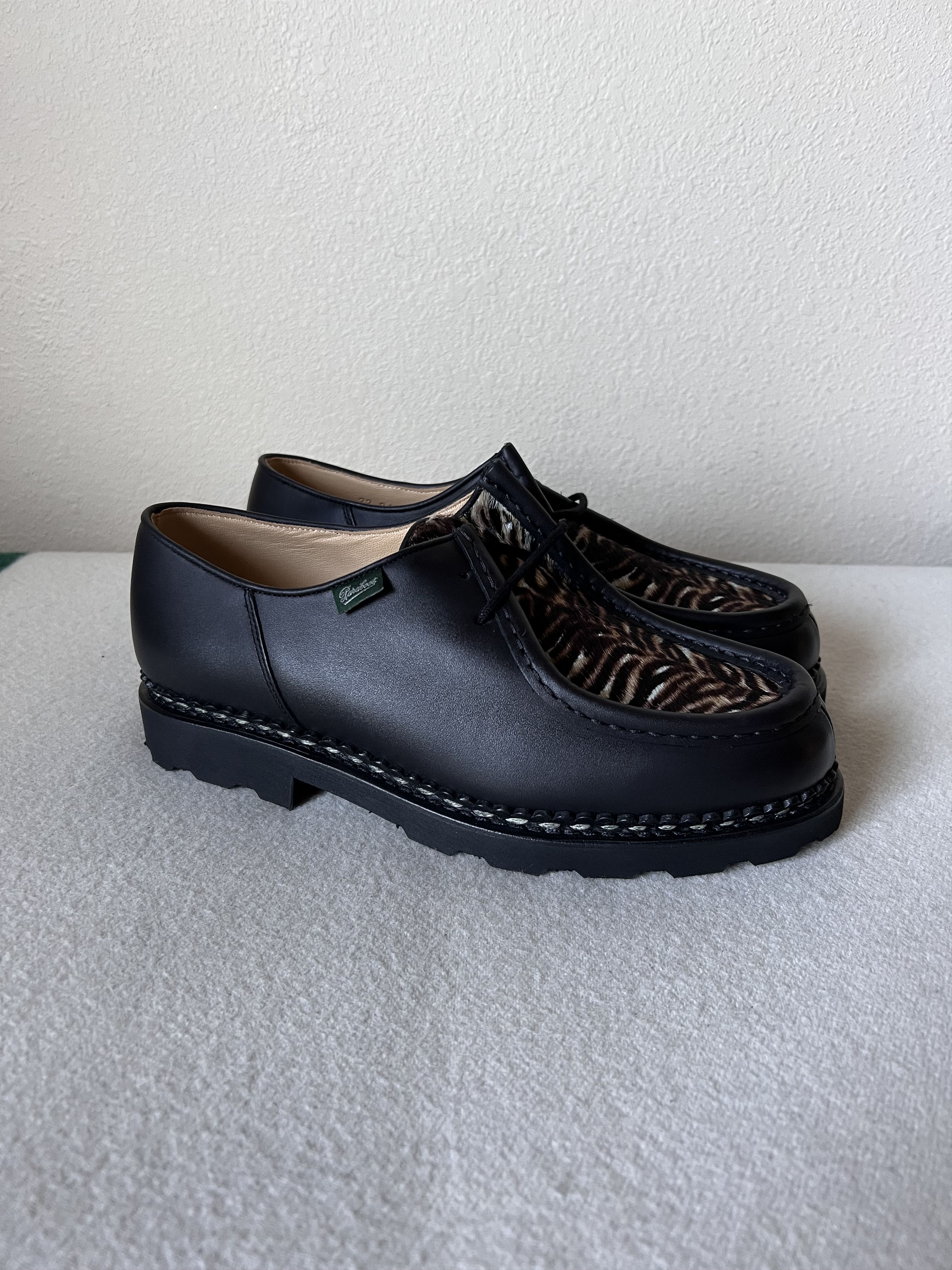 image of Paraboot Michael Leather Shoes In Black Tiger, Men's (Size 9)