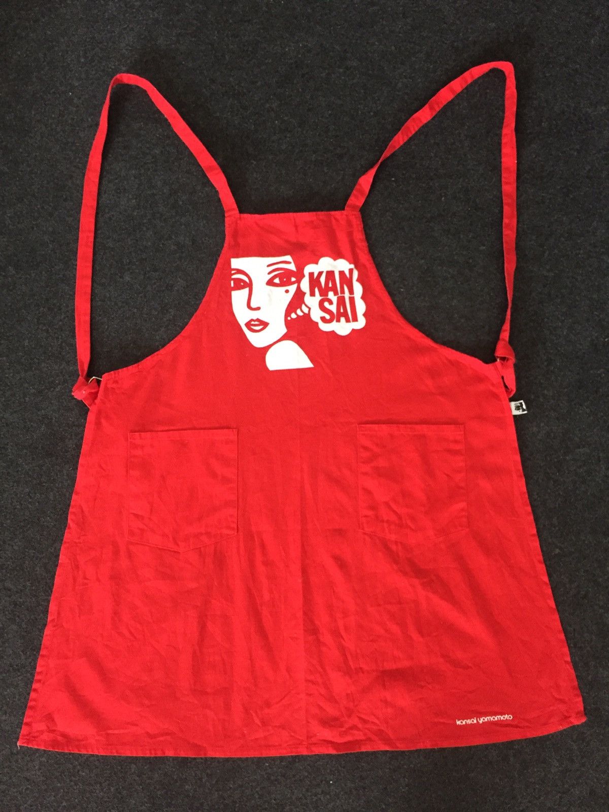 Kansai Yamamoto LIMITED EDITION🔥Kansai Man Eye Image Red Apron Size ONE SIZE - 2 Thumbnail