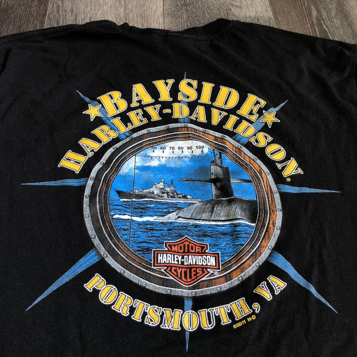Harley Davidson Vintage Harley Davidson Skull Bayside Graphic Logo Tee Shirt Size US L / EU 52-54 / 3 - 4 Thumbnail