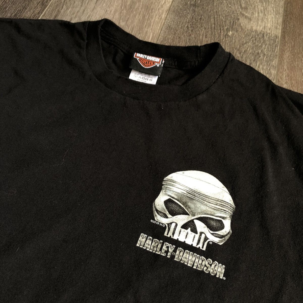 Harley Davidson Vintage Harley Davidson Skull Bayside Graphic Logo Tee Shirt Size US L / EU 52-54 / 3 - 2 Thumbnail