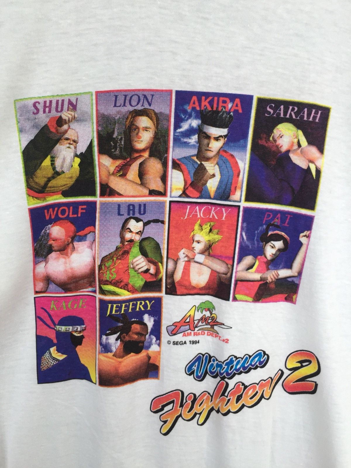 image of Playstation x Vintage VTG 90's Virtua Fighters 2 Sega Anime Shirt in White, Men's (Size Medium)