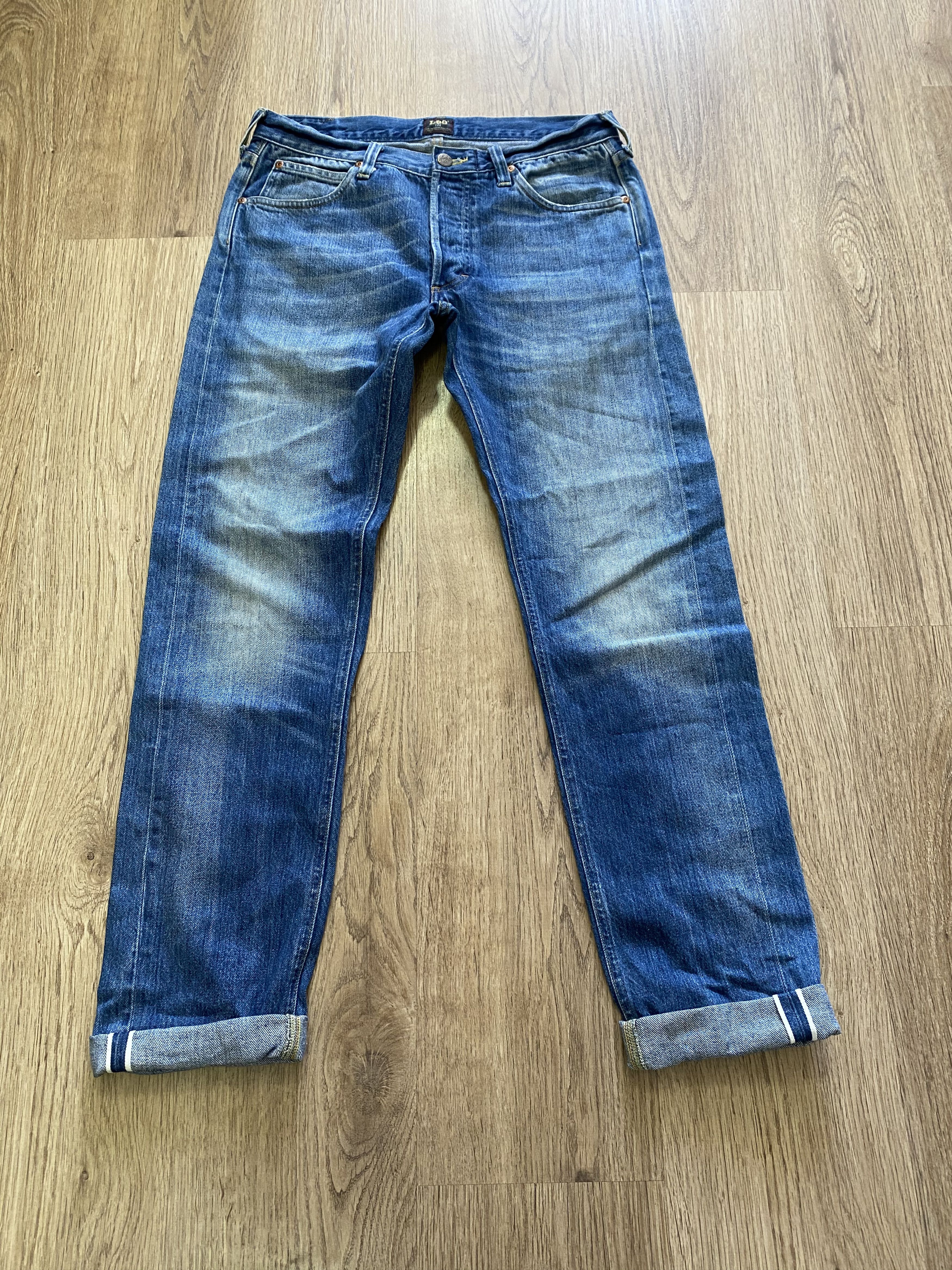 Lee Lee 101 S 13 Ounce Pure White Selvedge Line Denim Lot 81 Size US 31 - 3 Thumbnail