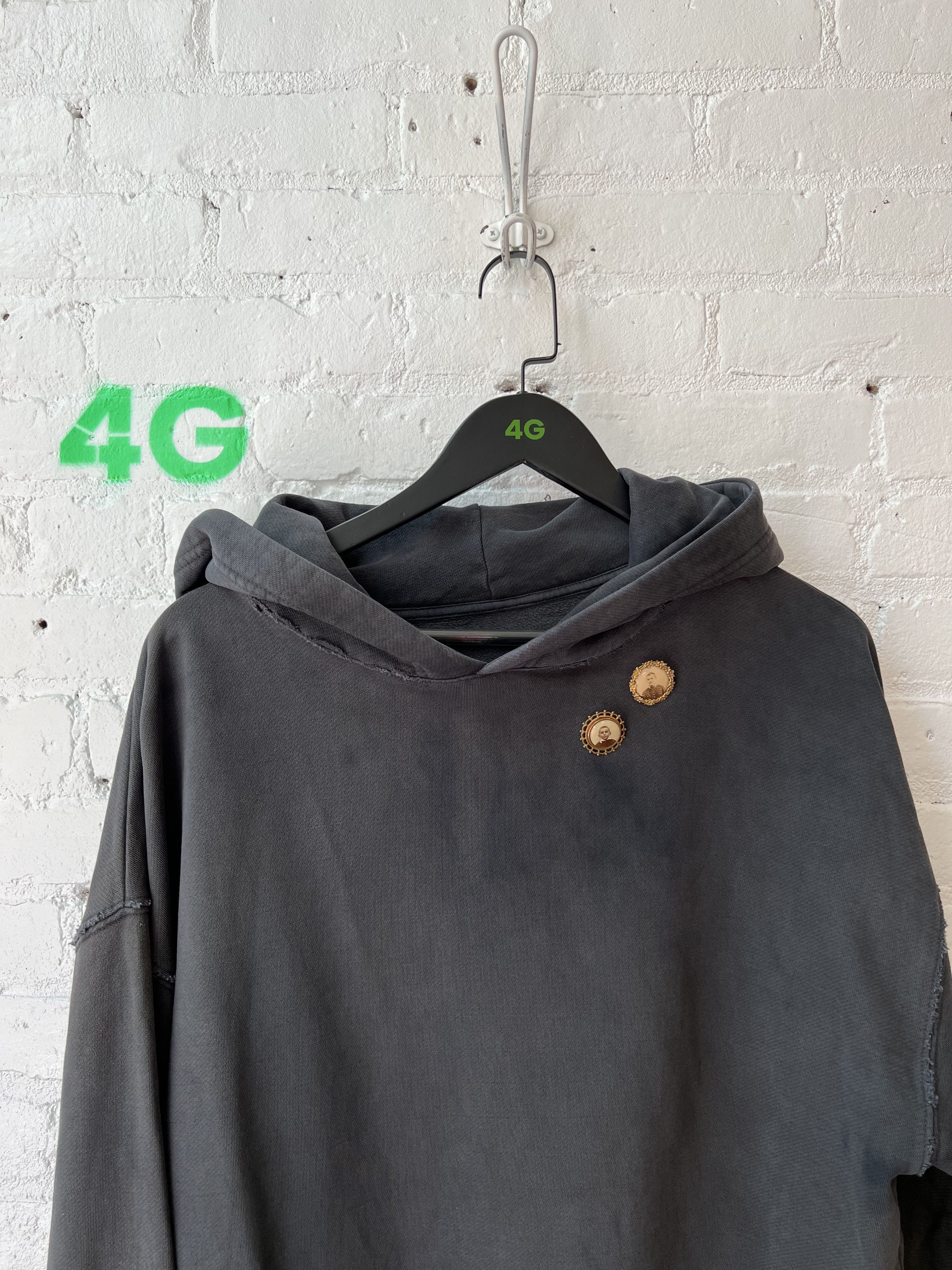 Vintage Thrashed Hoodie With Pins