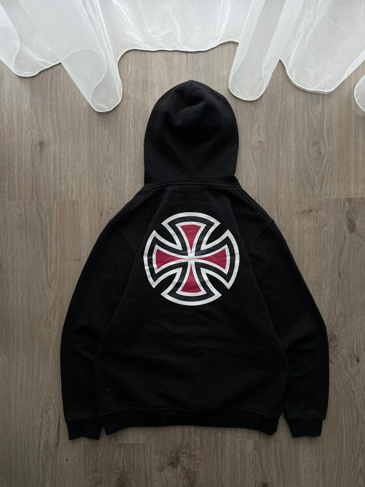 image of Independent Truck Co x Vintage Independent Hoodie Center Logo Black, Men's (Size Medium)