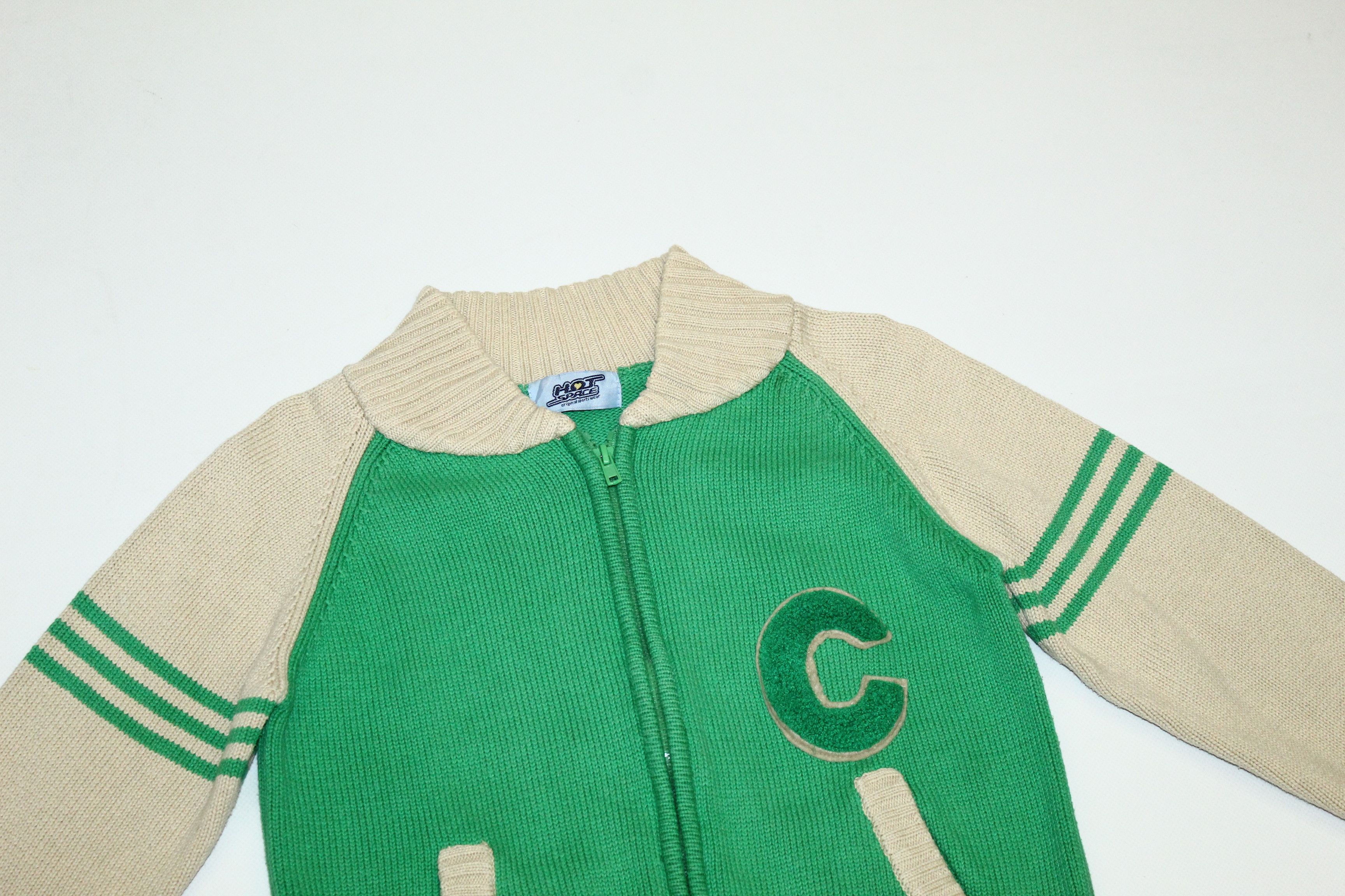 Japanese Brand 🔥 VTG 🔥 Hot Space Zip Up Cable Knit College Jacket Size XS / US 0-2 / IT 36-38 - 3 Thumbnail