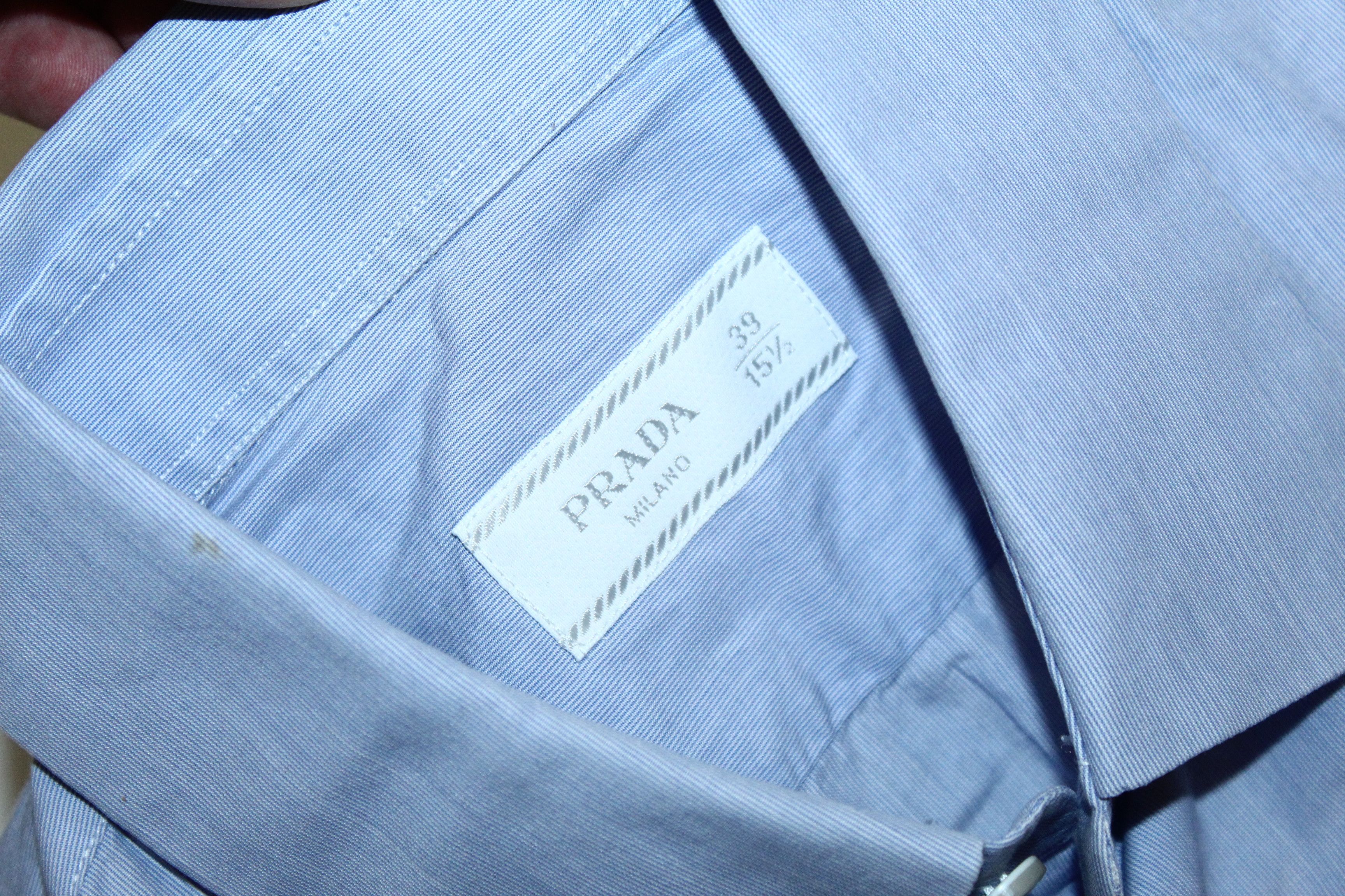 Prada Prada Milano Luxury Classic Essential Striped Dress Shirt Size US M / EU 48-50 / 2 - 4 Thumbnail