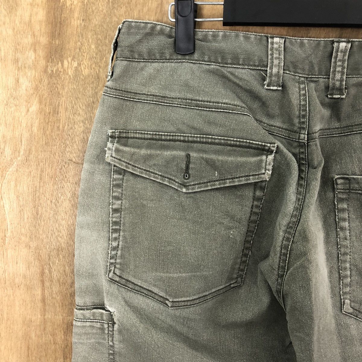 Fine Assist Green distressed faded Cargo pants #6249