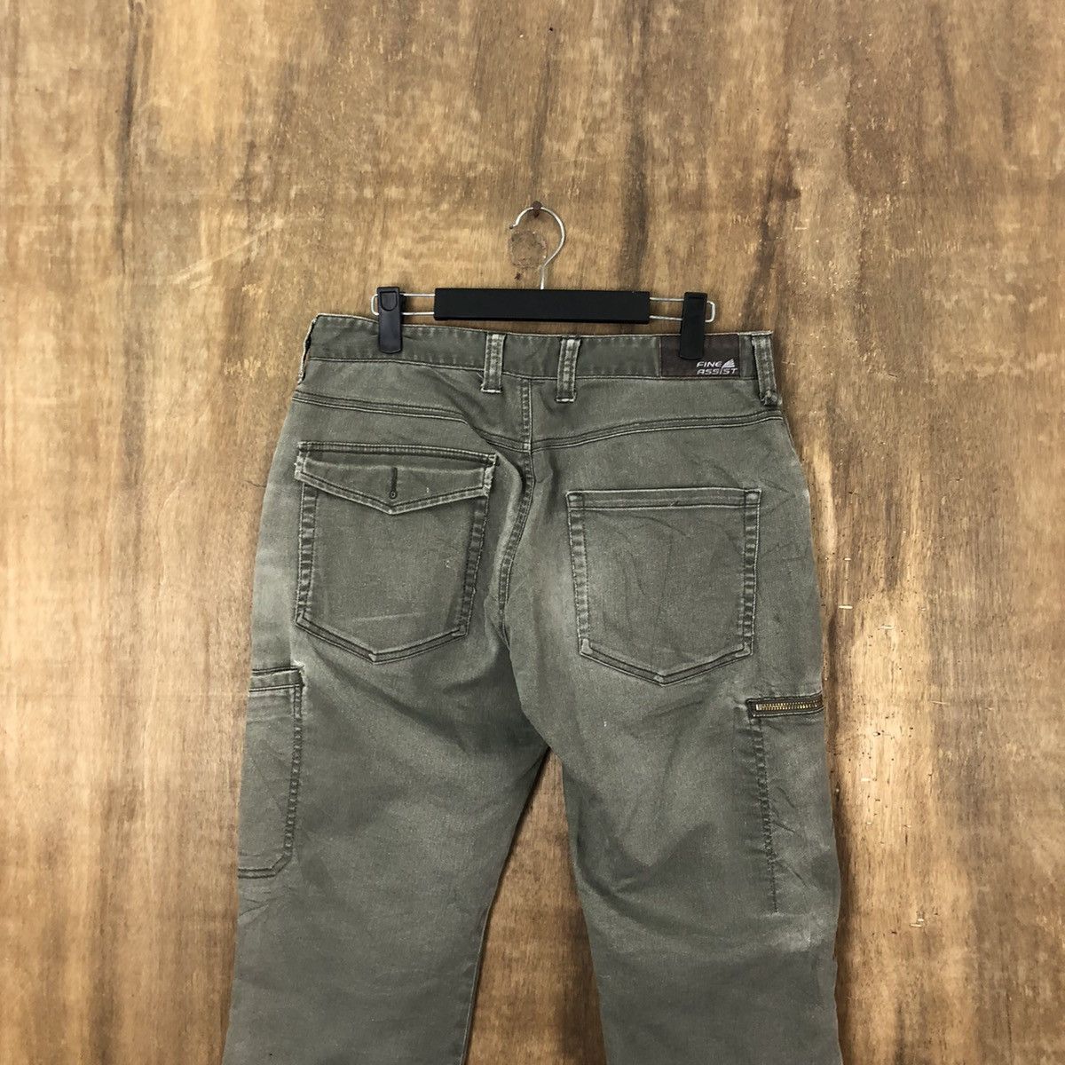 Fine Assist Green distressed faded Cargo pants #6249