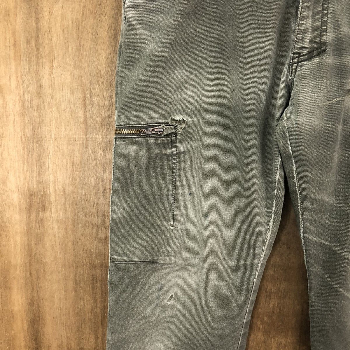 Fine Assist Green distressed faded Cargo pants #6249