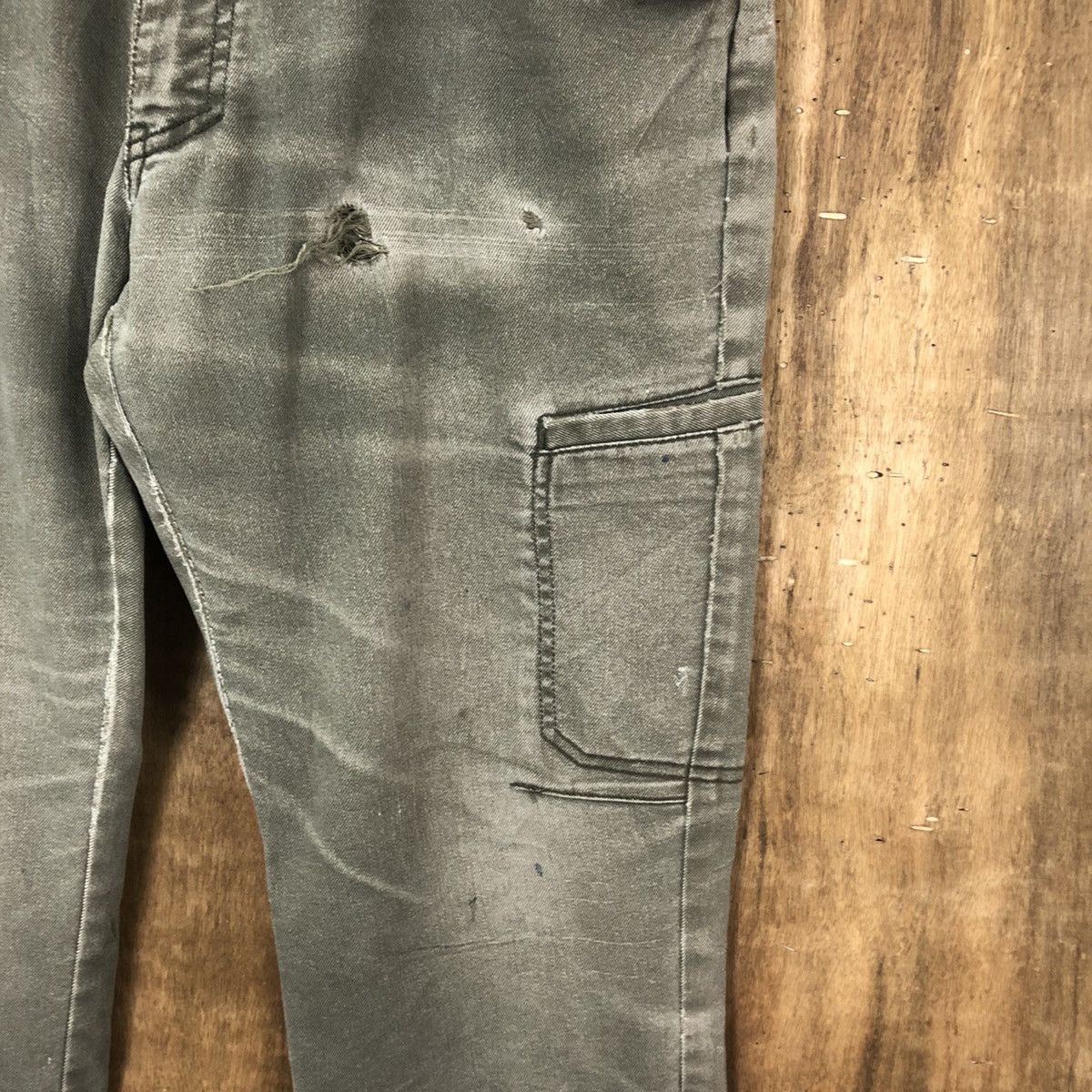 Fine Assist Green distressed faded Cargo pants #6249