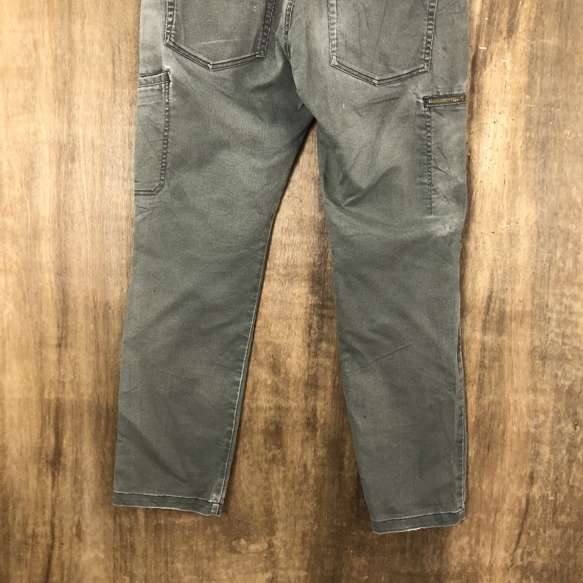 Fine Assist Green distressed faded Cargo pants #6249