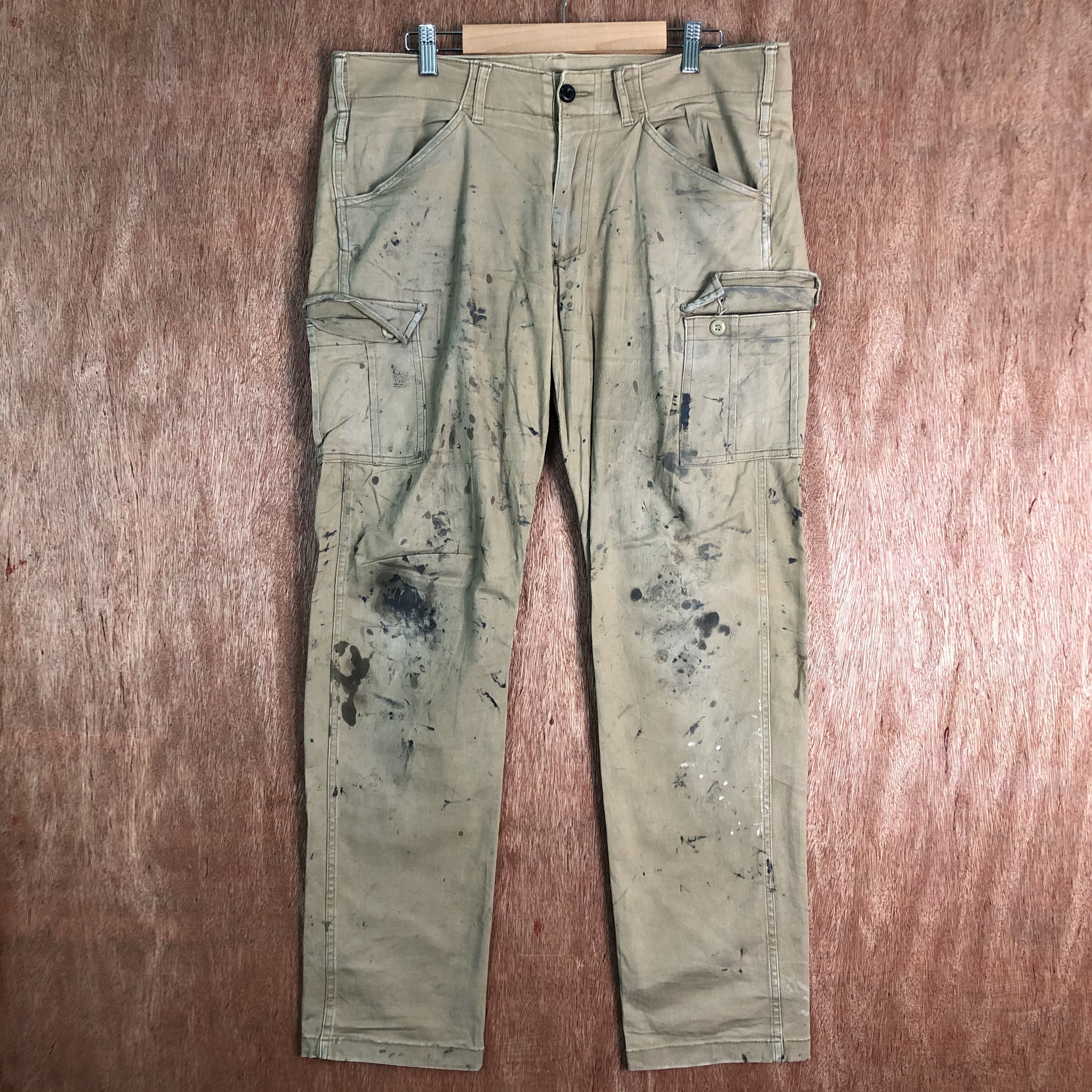 image of Stay Dirty Gladiator Thrashed Dirty Multipocket Cargo Pants C104 in Brown, Men's (Size 33)