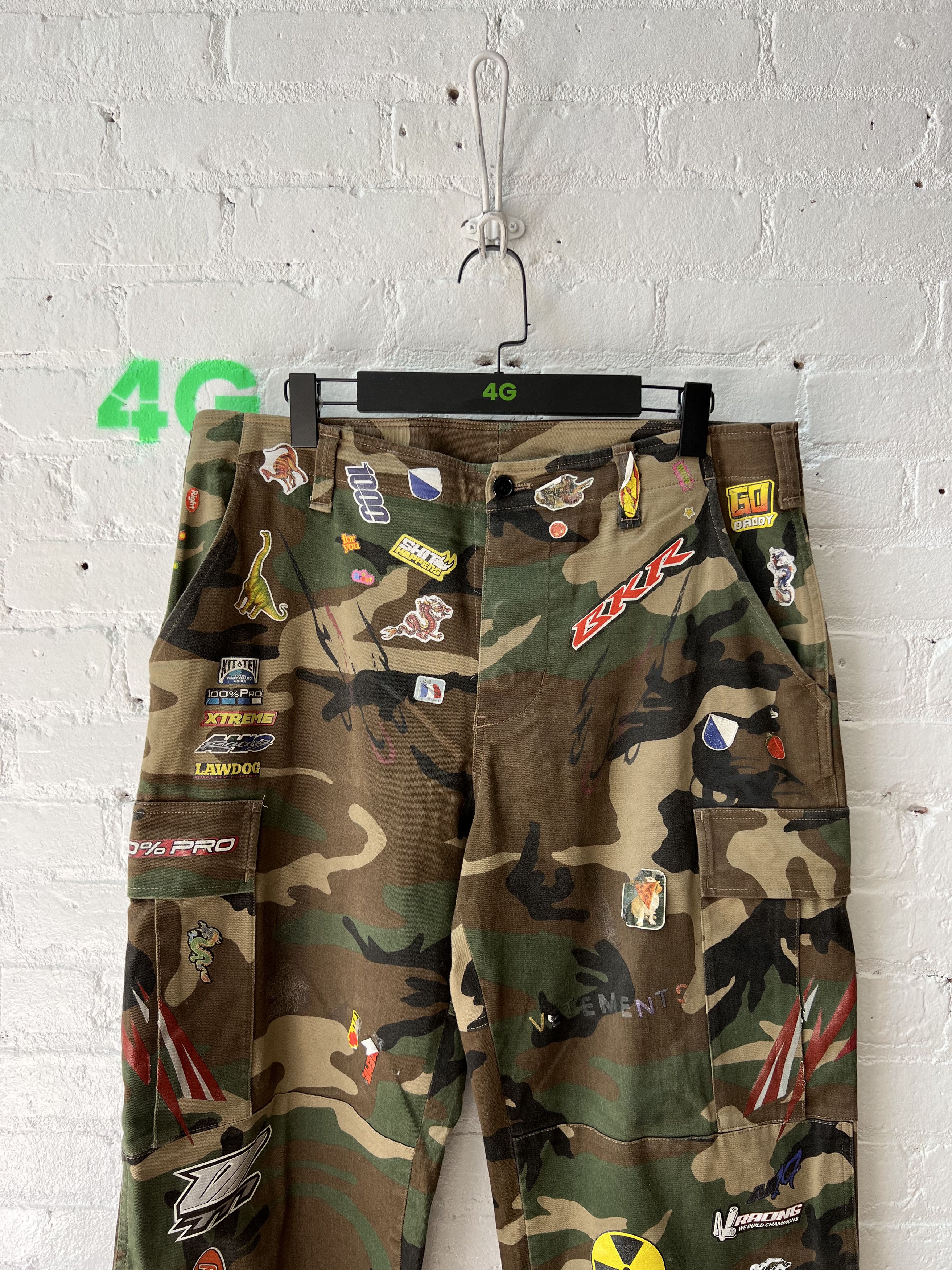 Vetements Vetements 2019 Camo Sticker cargo pants | Grailed