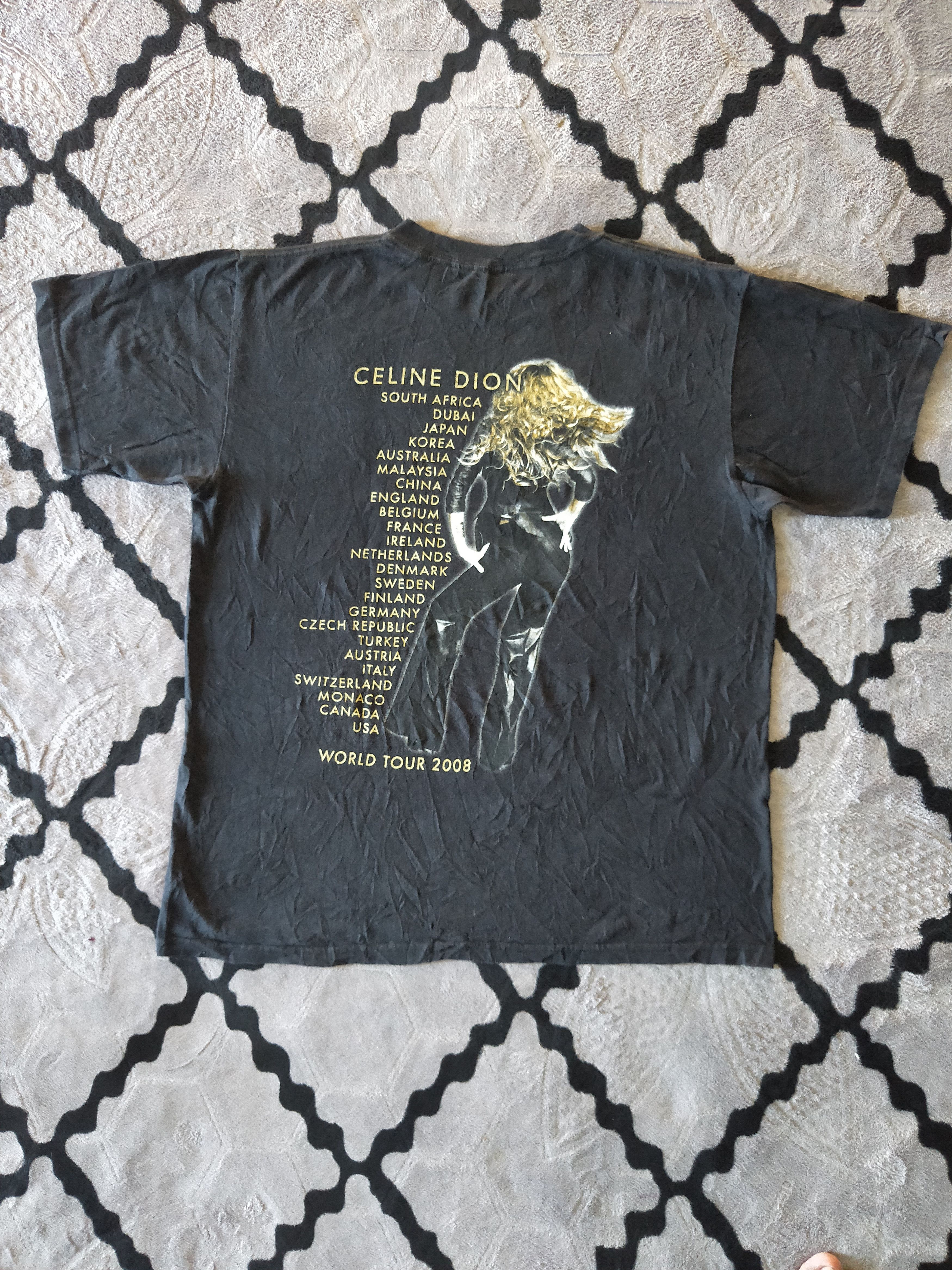 Band Tees × Vintage Vintage American Famous Singer Celine Dion World Tour Tee Size US L / EU 52-54 / 3 - 4 Thumbnail