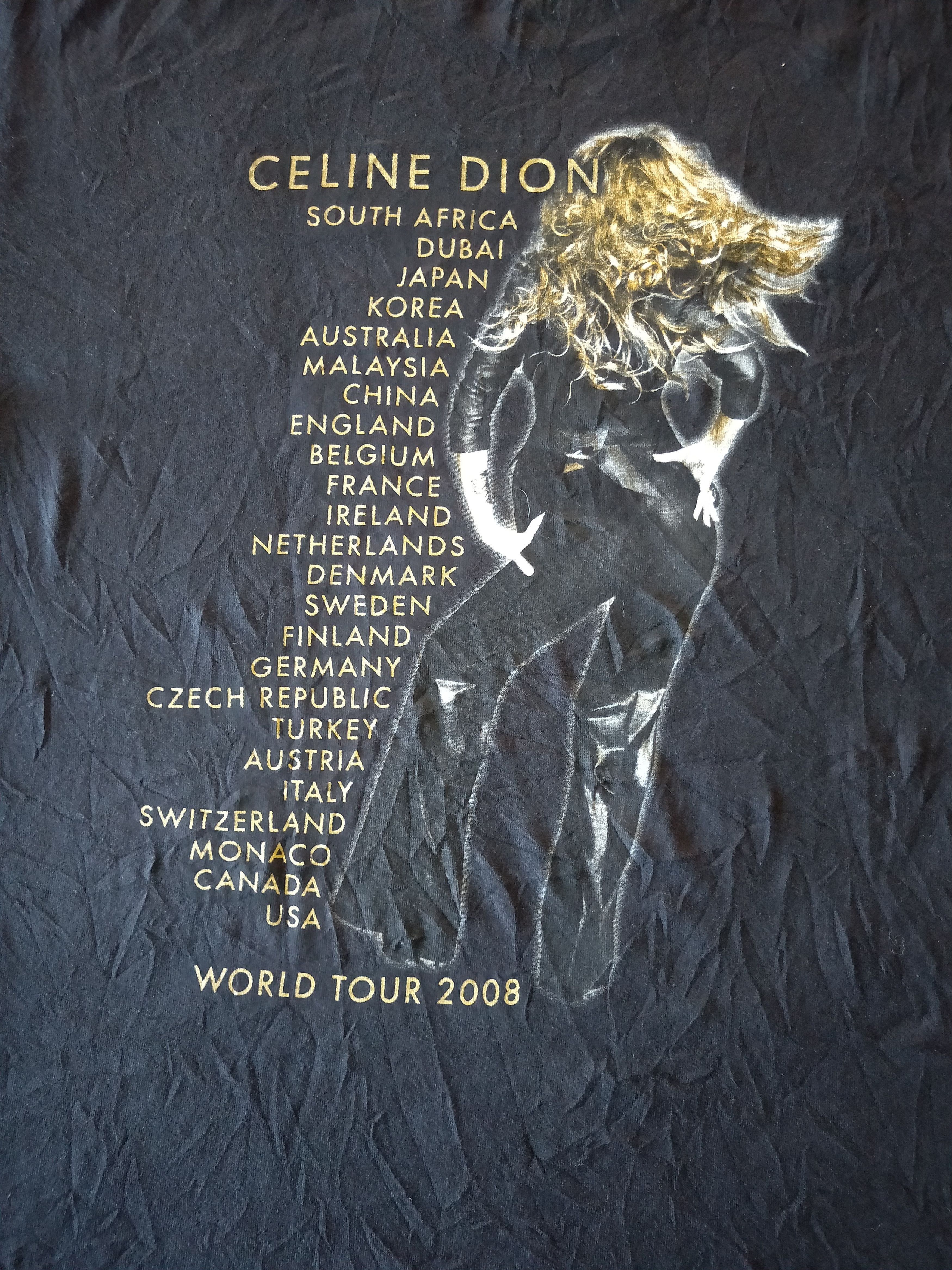 Band Tees × Vintage Vintage American Famous Singer Celine Dion World Tour Tee Size US L / EU 52-54 / 3 - 5 Thumbnail