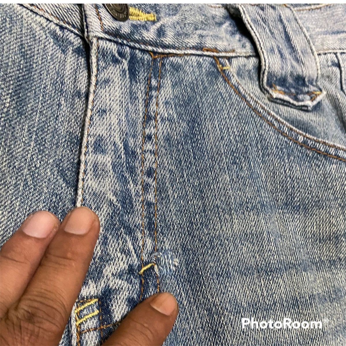 Japanese Brand Vintage Light Washed Knee Denim Jeans Size US 29 - 7 Thumbnail