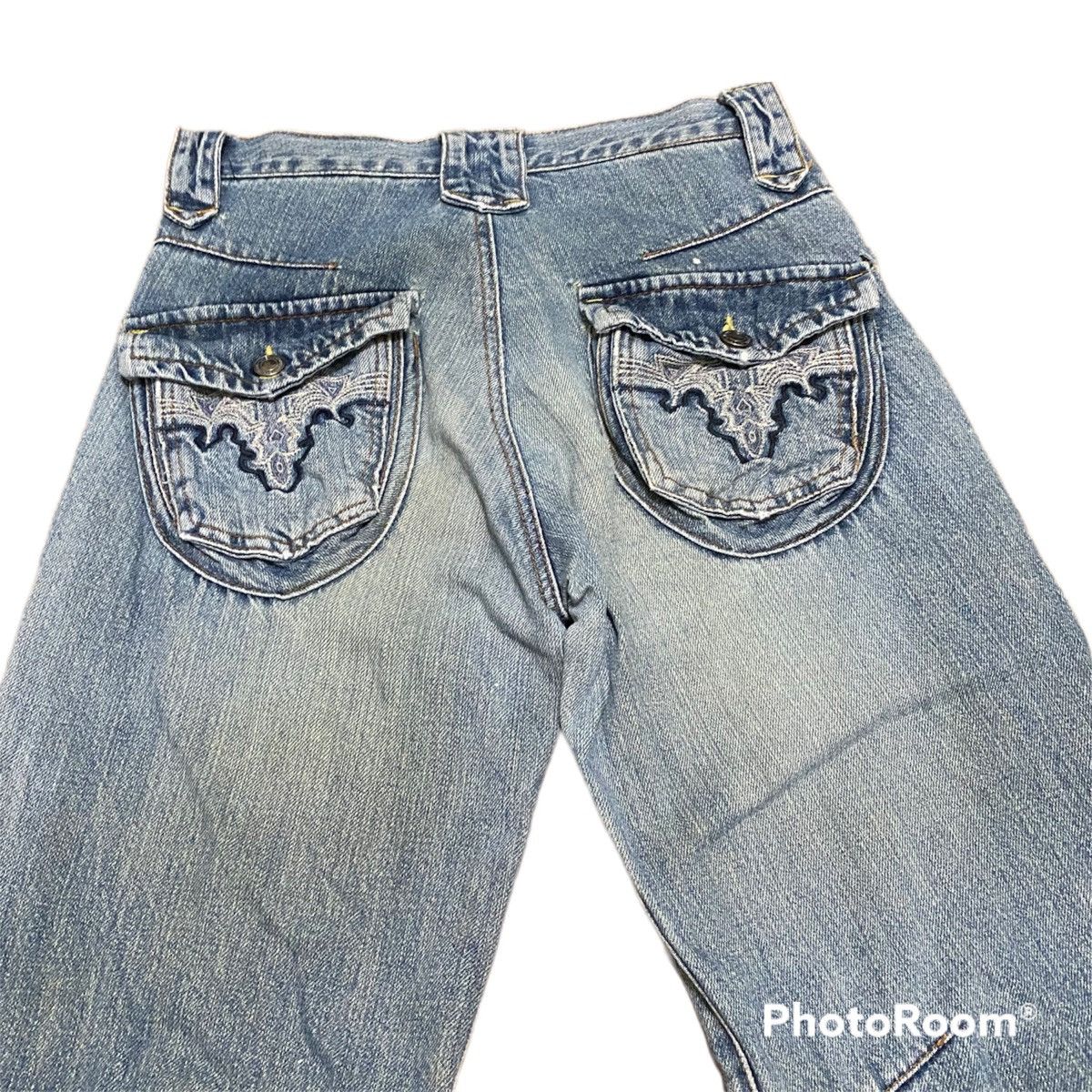 Japanese Brand Vintage Light Washed Knee Denim Jeans Size US 29 - 4 Thumbnail