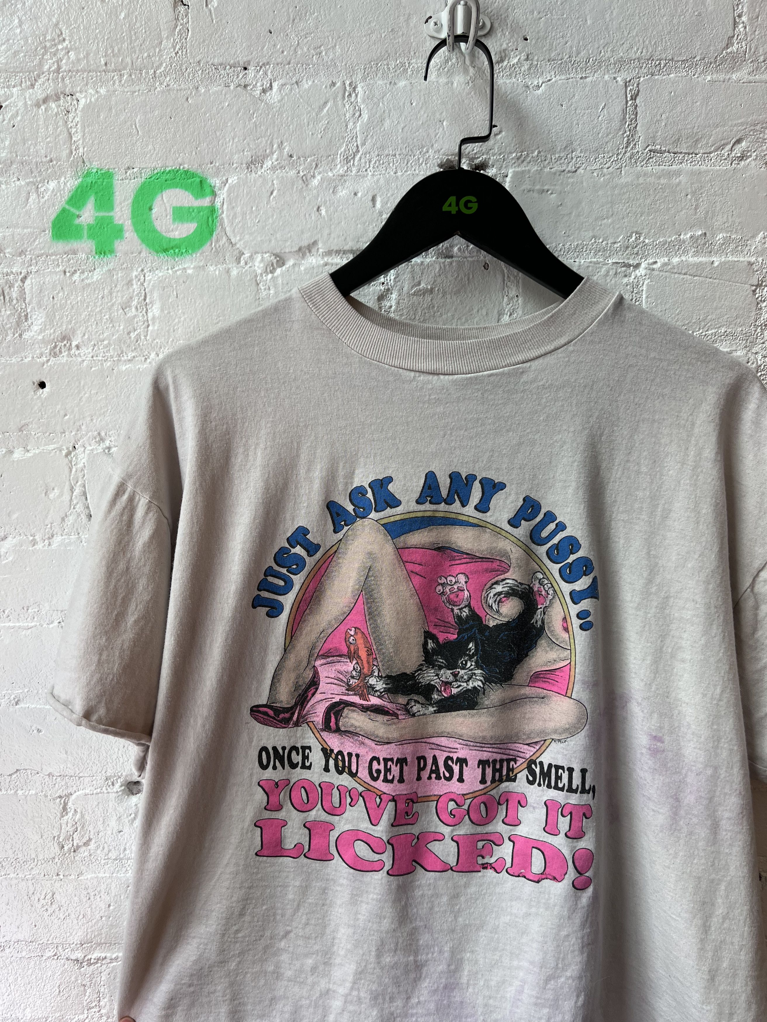 Vintage Vintage “Just Ask Any Pussy..” T-Shirt Size US M / EU 48-50 / 2 - 2 Thumbnail
