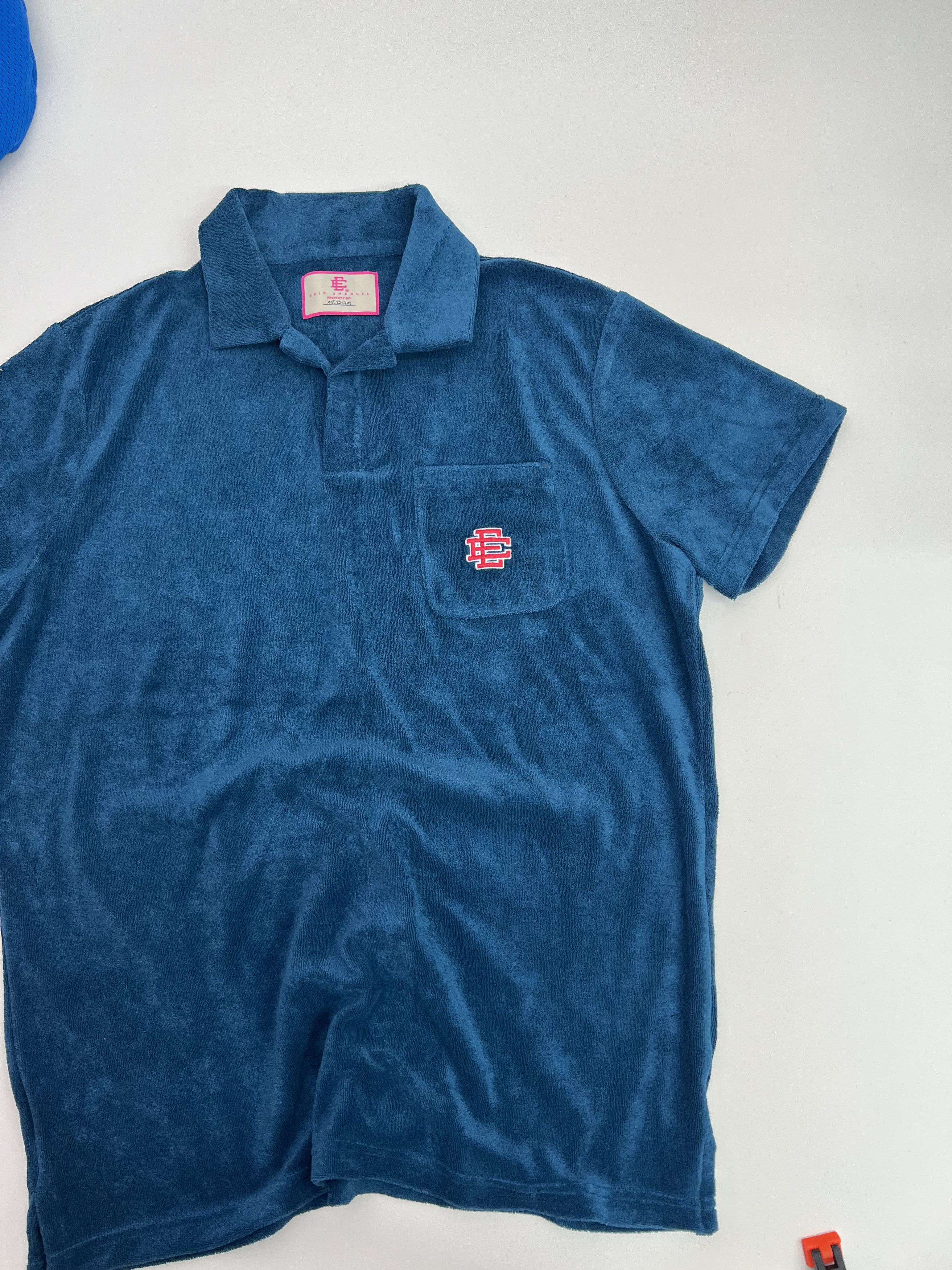 Eric Emanuel EE Terry Knit Polo Blue Red Medium Size US M / EU 48-50 / 2 - 1 Thumbnail