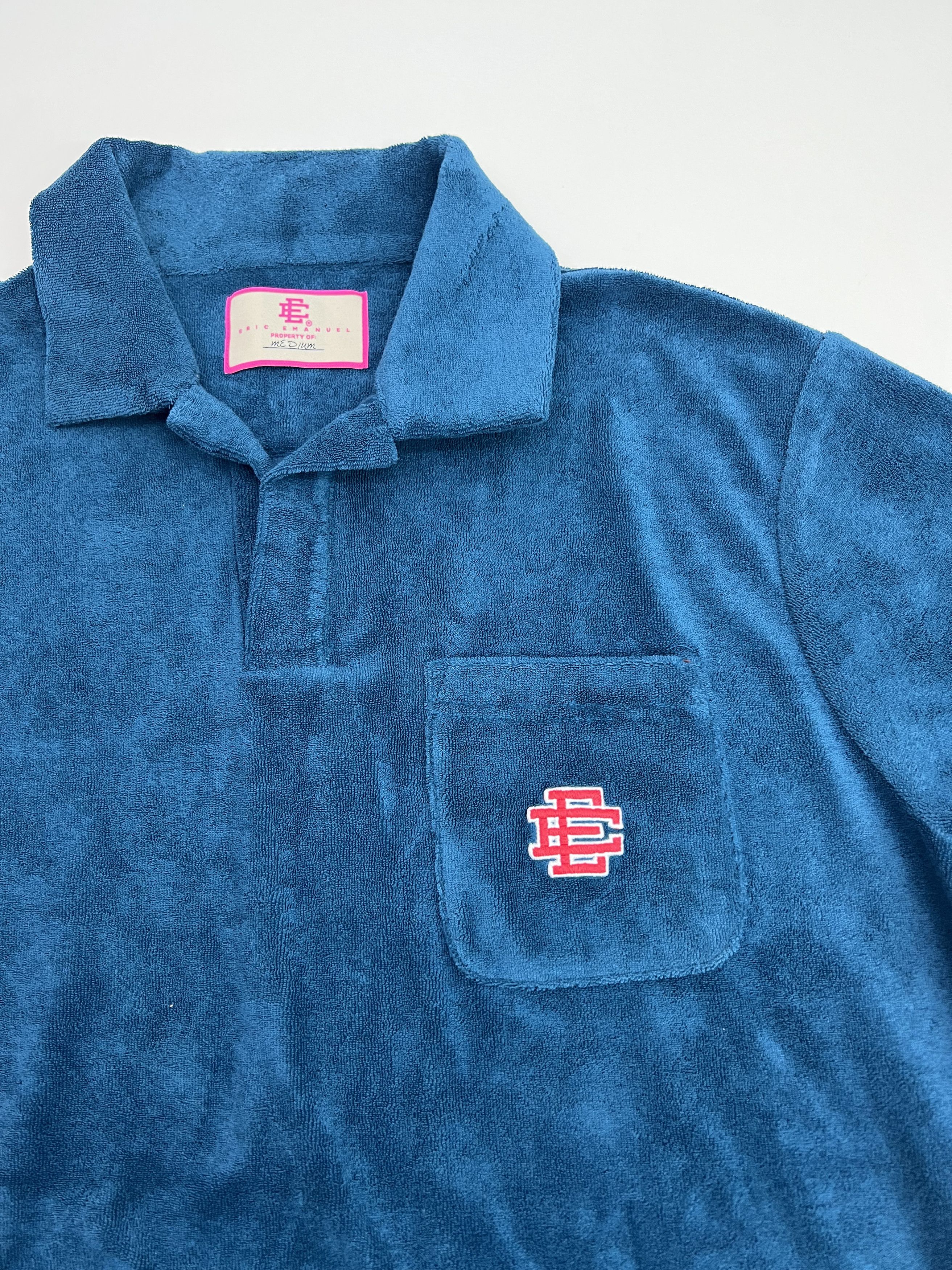Eric Emanuel EE Terry Knit Polo Blue Red Medium Size US M / EU 48-50 / 2 - 2 Thumbnail