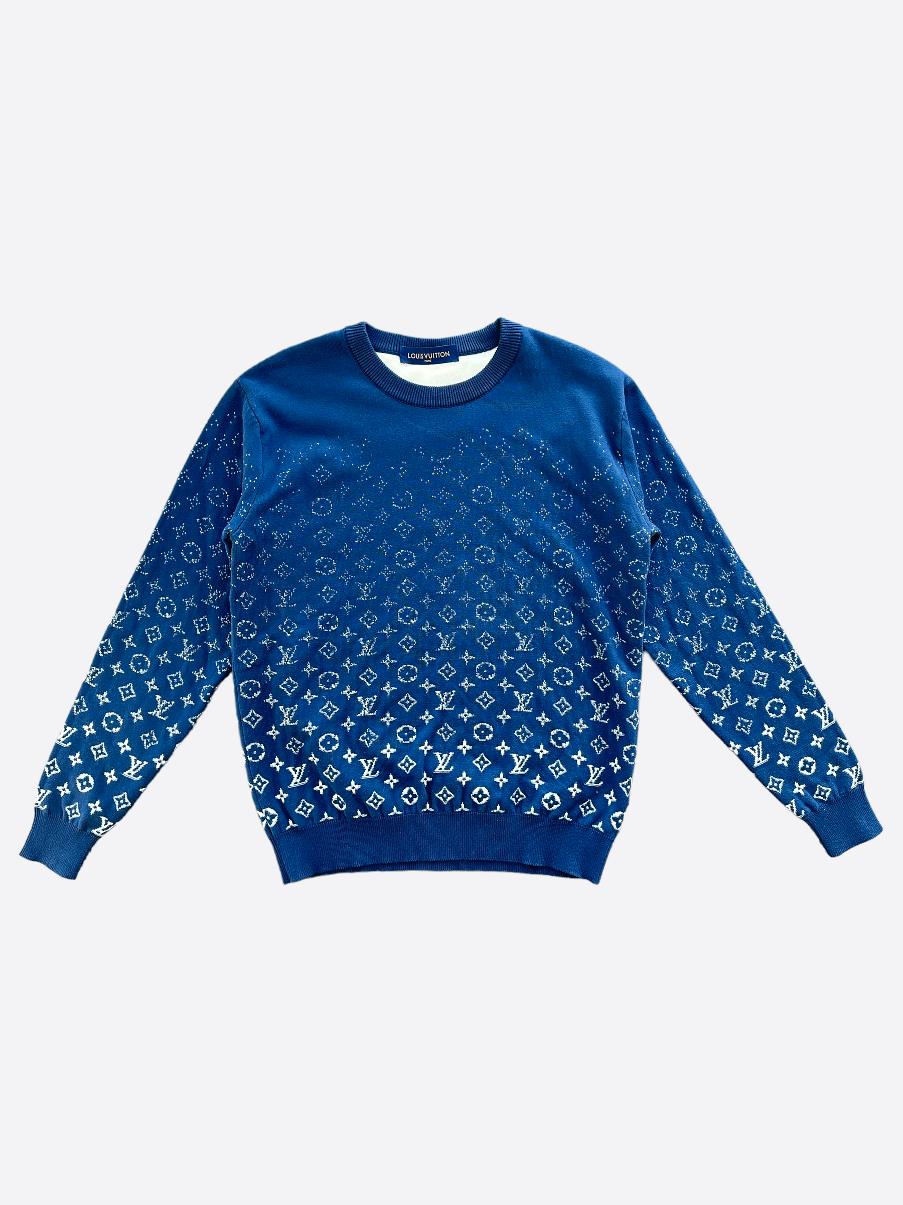 Louis Vuitton Navy White Monogram Gradient Sweater