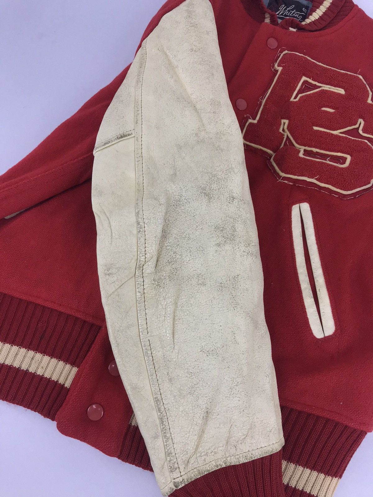 Vintage Vintage Whiting Los Angeles PS Leather Jacket Varsity Wool Size US S / EU 44-46 / 1 - 12 Thumbnail