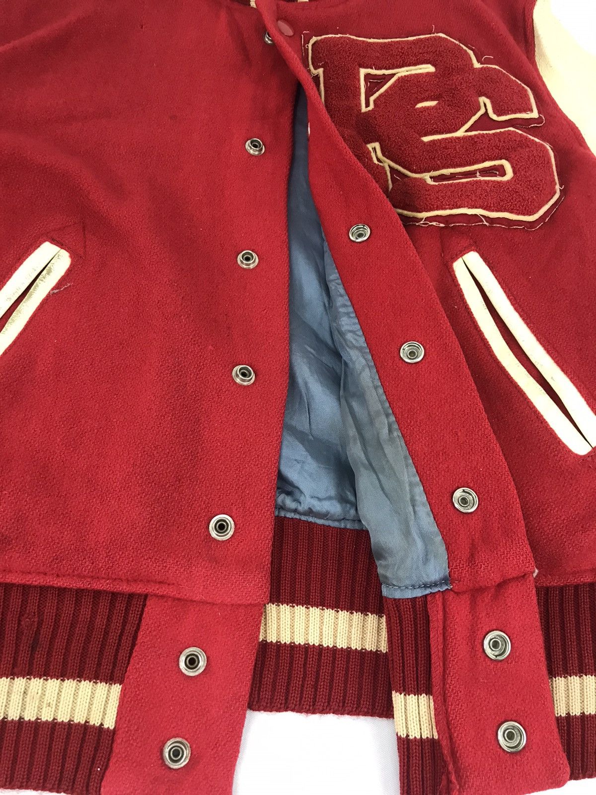 Vintage Vintage Whiting Los Angeles PS Leather Jacket Varsity Wool Size US S / EU 44-46 / 1 - 4 Thumbnail