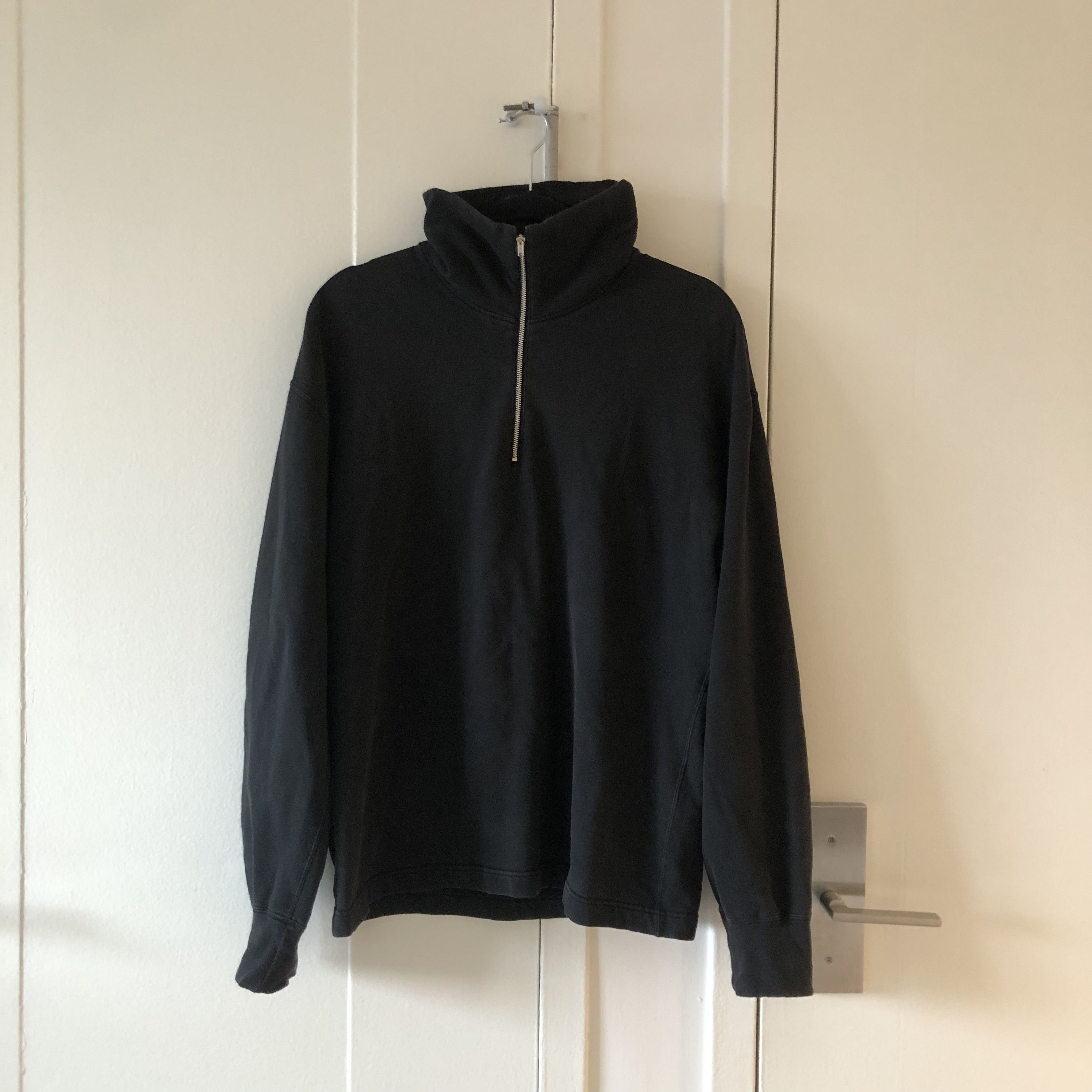 image of Archived Comme Des Garcons Homme Plus Quarter Zip in Faded Black, Men's (Size Medium)