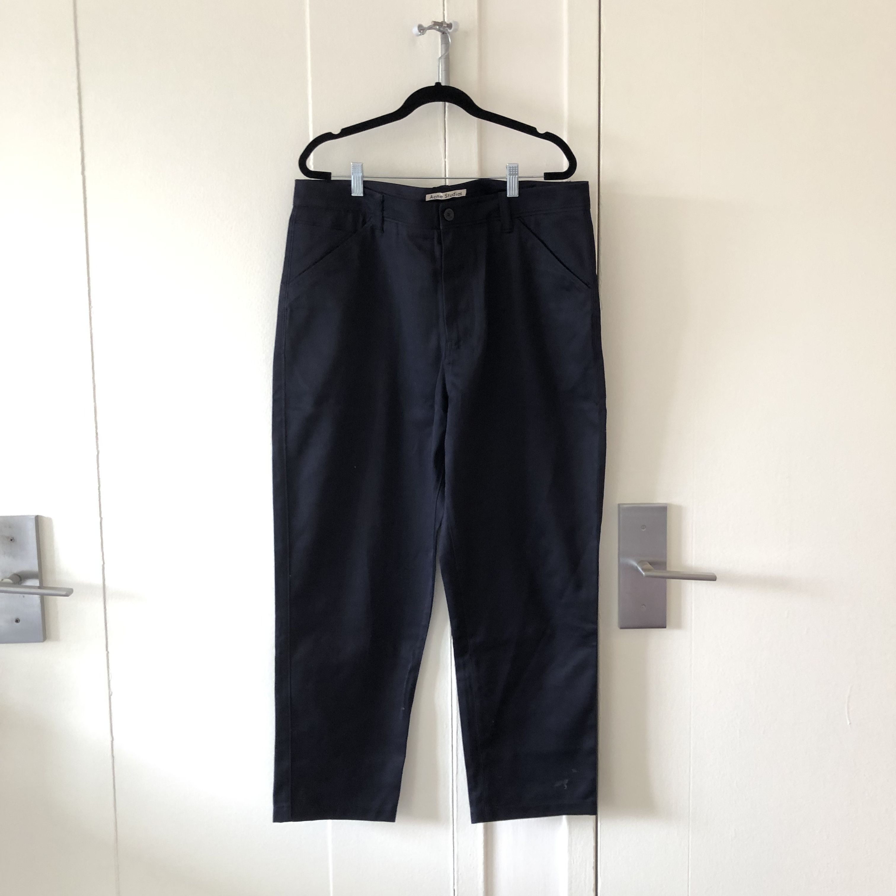 image of Acne Studios Trousers in Navy, Men's (Size 36)