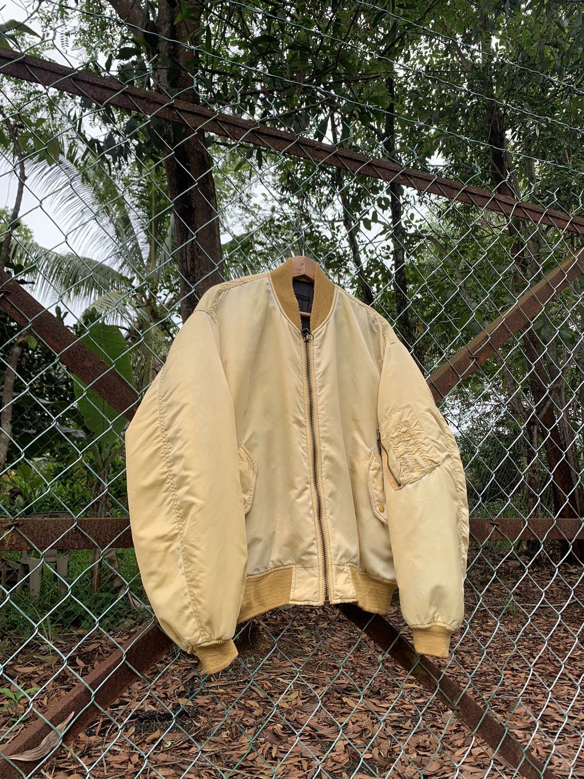 Vintage 🪖Vintage Faded MA-1 Man Intermediate Bomber Jacket UNIQUE Size US L / EU 52-54 / 3 - 4 Thumbnail