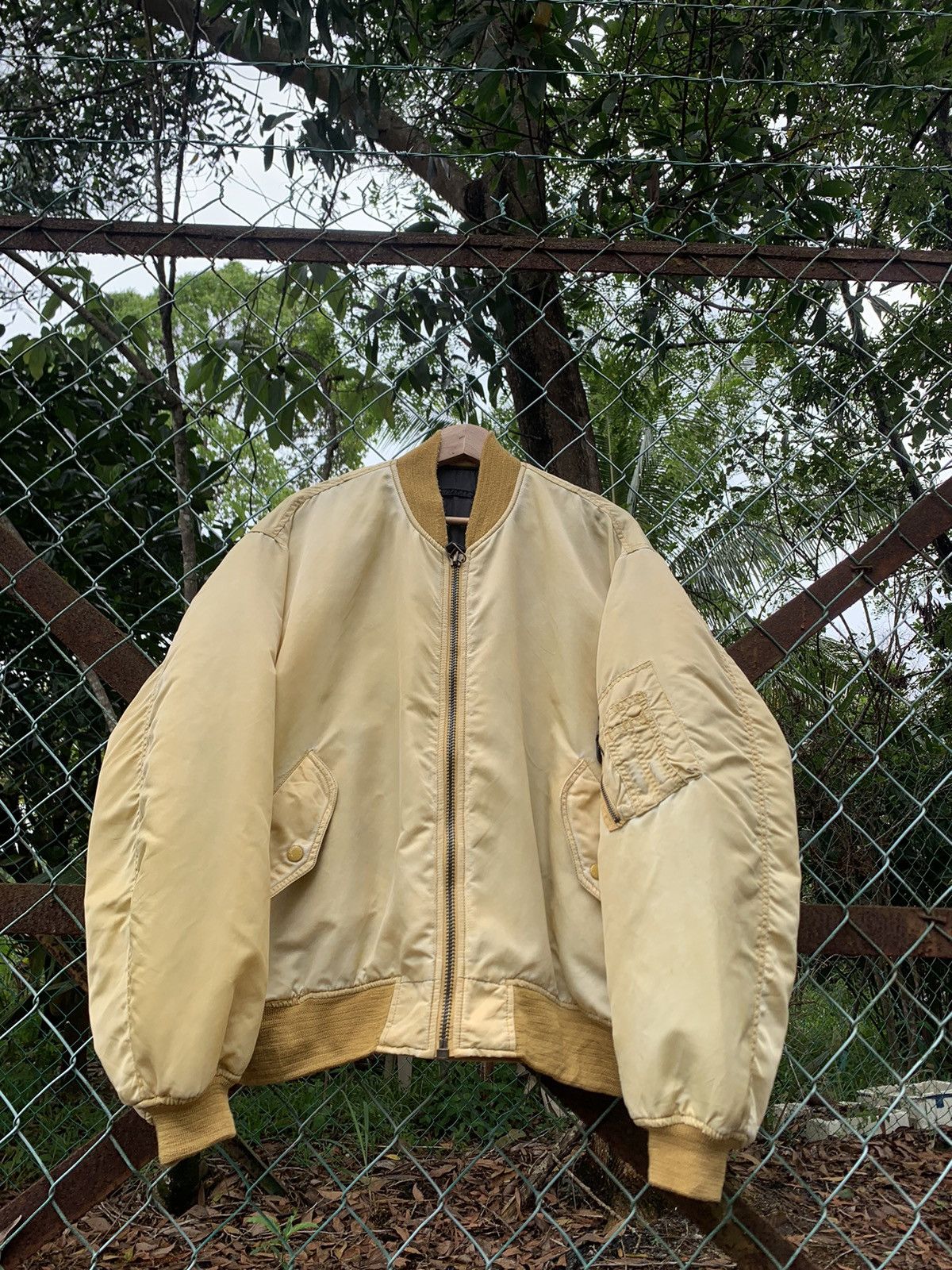 Vintage 🪖Vintage Faded MA-1 Man Intermediate Bomber Jacket UNIQUE Size US L / EU 52-54 / 3 - 5 Thumbnail