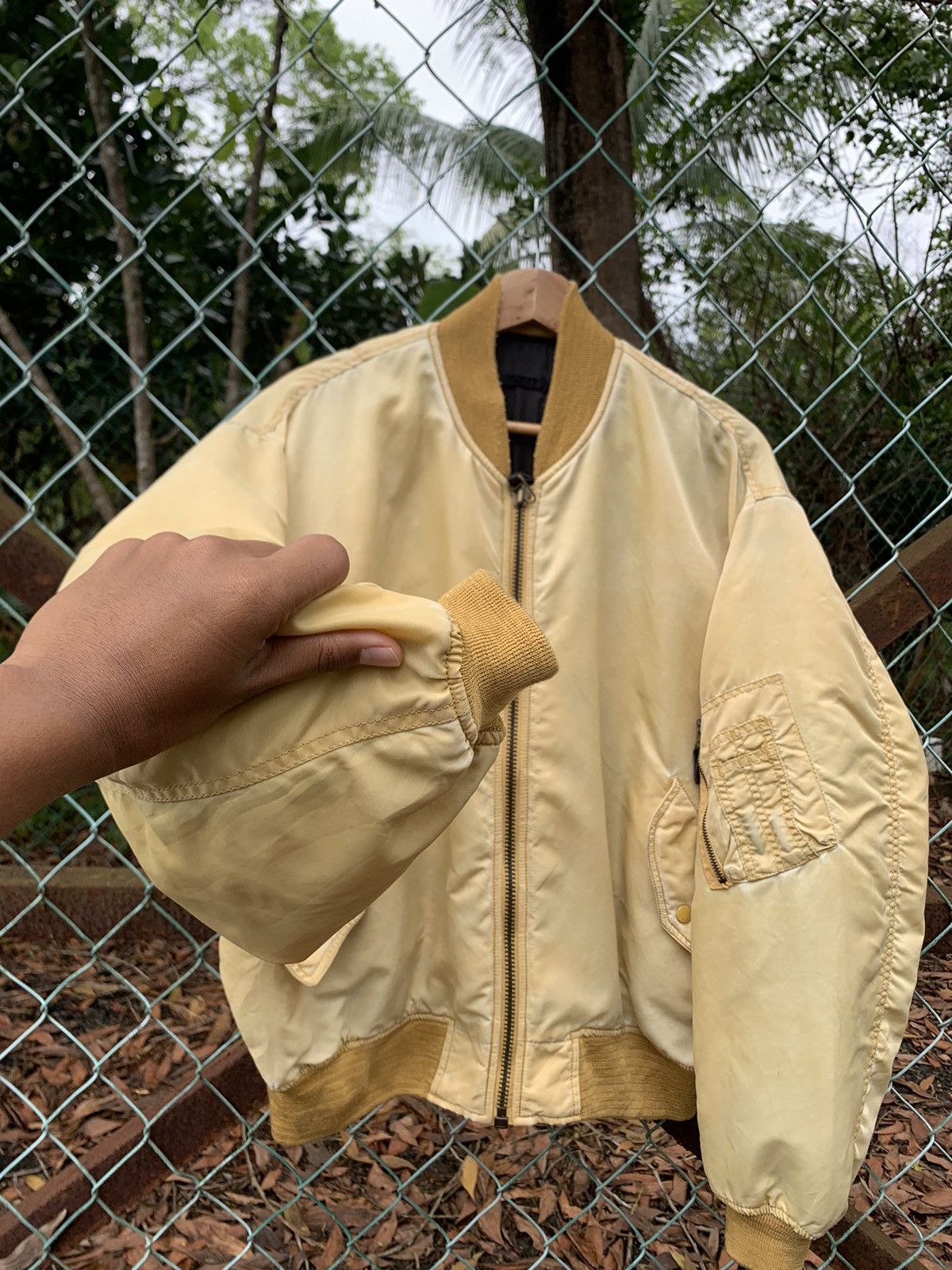 Vintage 🪖Vintage Faded MA-1 Man Intermediate Bomber Jacket UNIQUE Size US L / EU 52-54 / 3 - 7 Thumbnail