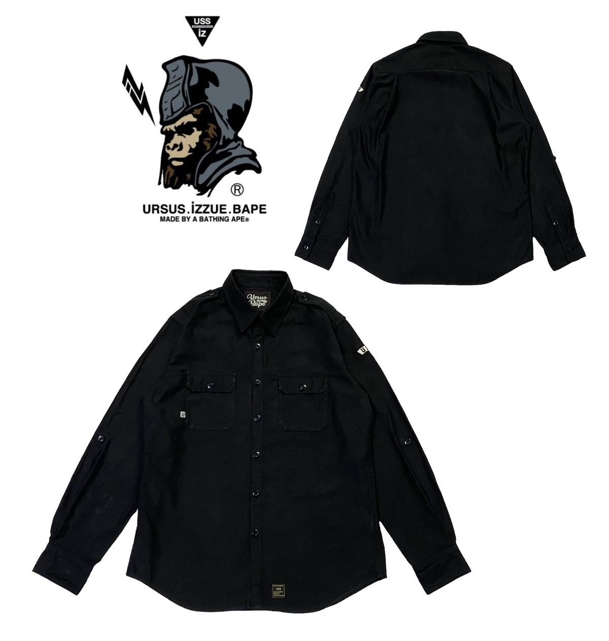 image of Ursus ( Bape ) Type-General Uss Shirt Button Ups in Black, Men's (Size XL)